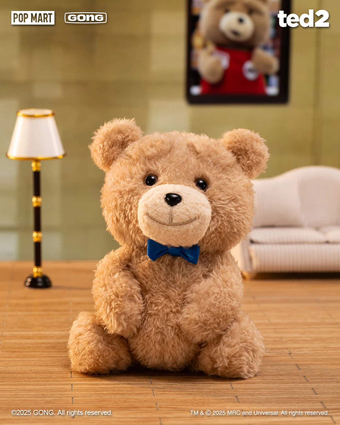 POP MART Ted2 Teddy Bear Action Plush Pendant