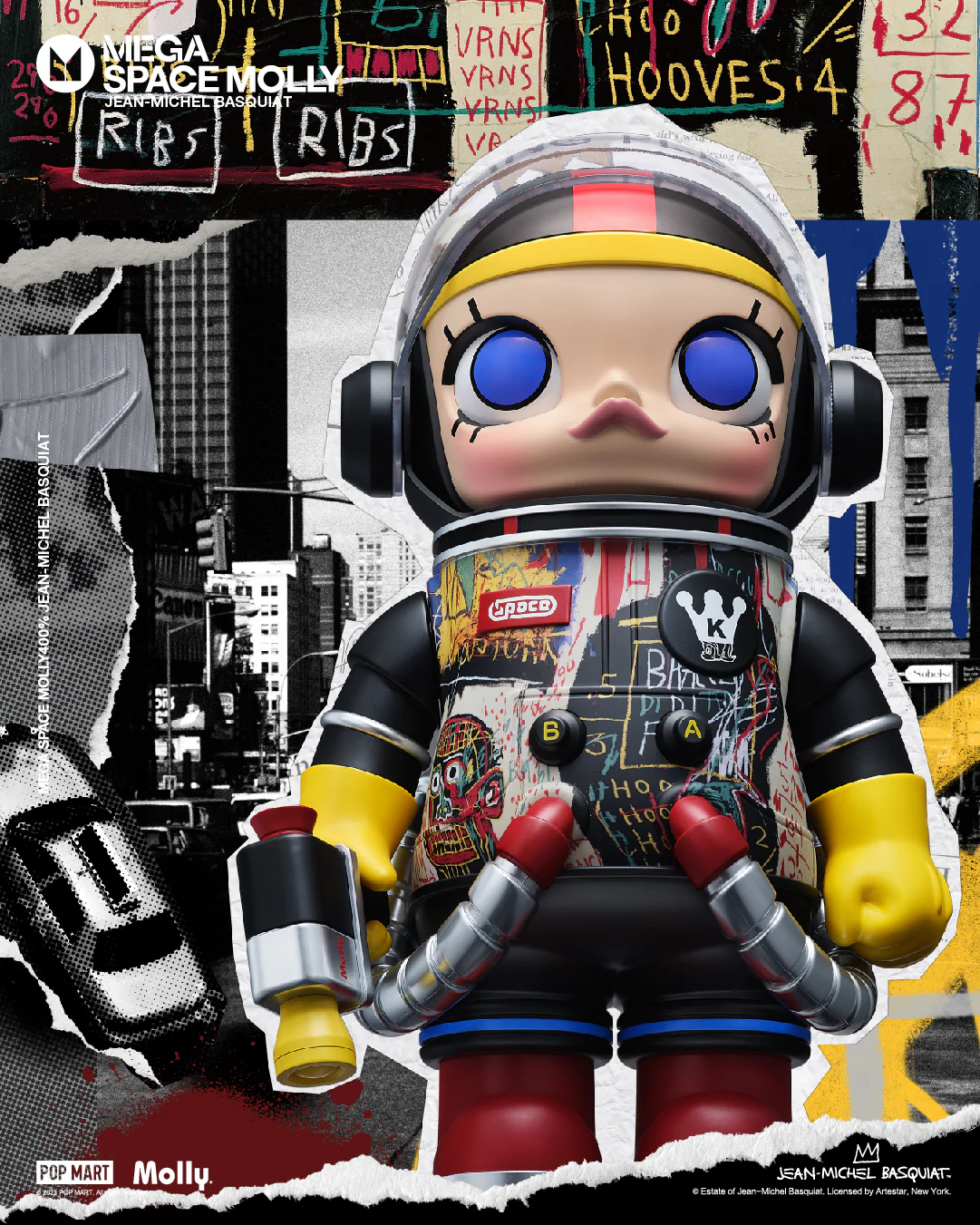 POP MART MEGA SPACE MOLLY 400% Jean-Michel Basquiat
