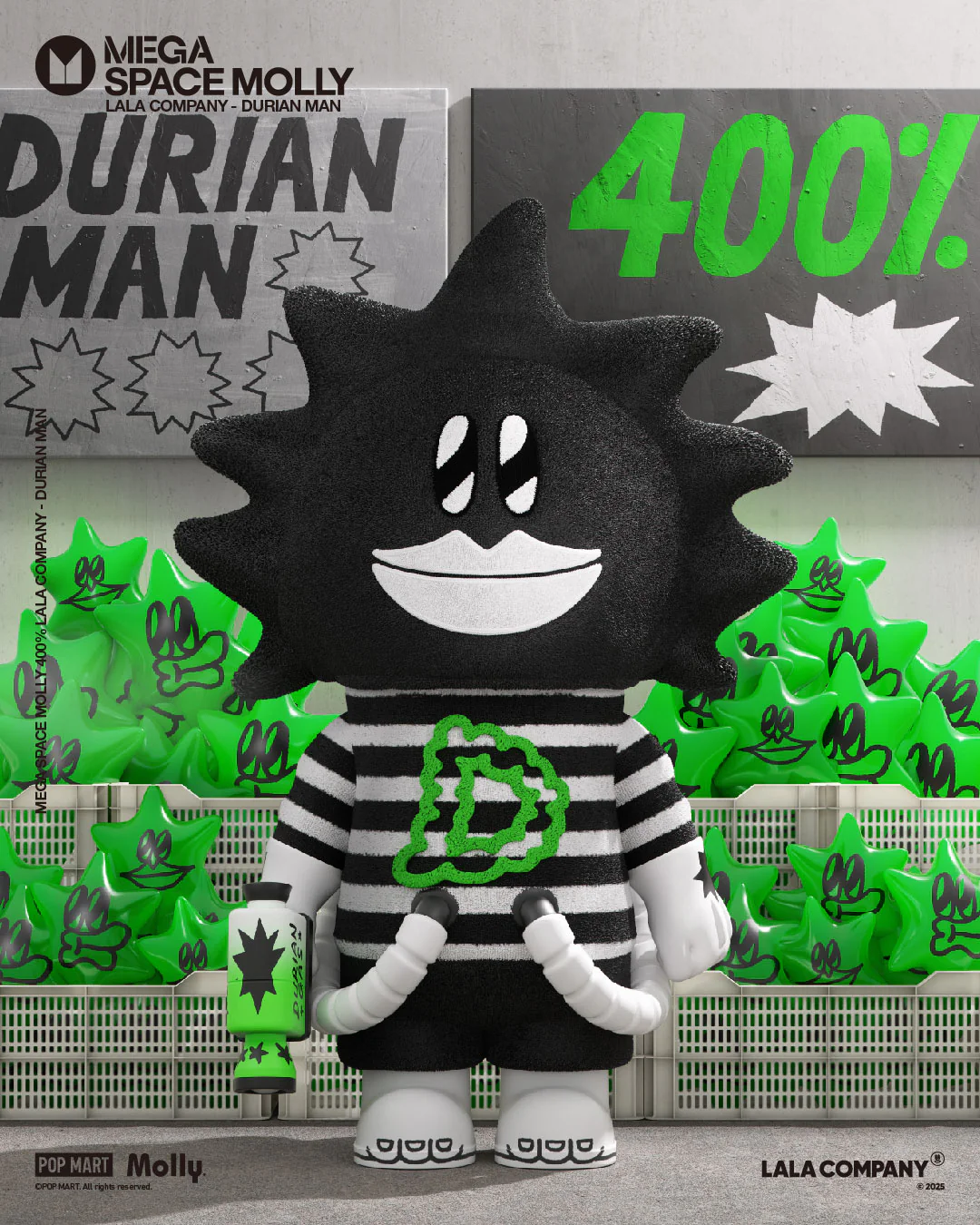 POP MART MEGA SPACE MOLLY 400% LALA COMPANY-DURIAN MAN