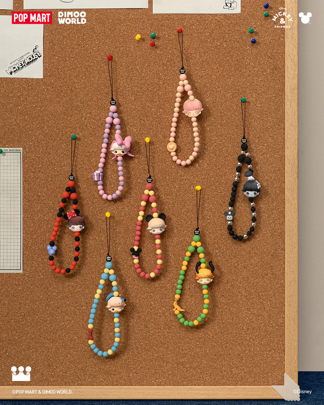 POP MART DIMOO WORLD × DISNEY Series-Mobile Phone Lanyard Blind Box