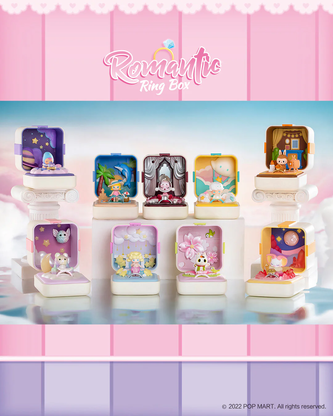 POP MART Romantic Fingertips Series Scene Set