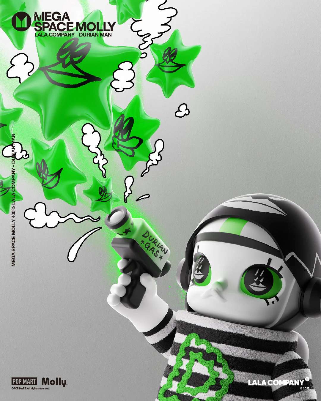 POP MART MEGA SPACE MOLLY 400% LALA COMPANY-DURIAN MAN