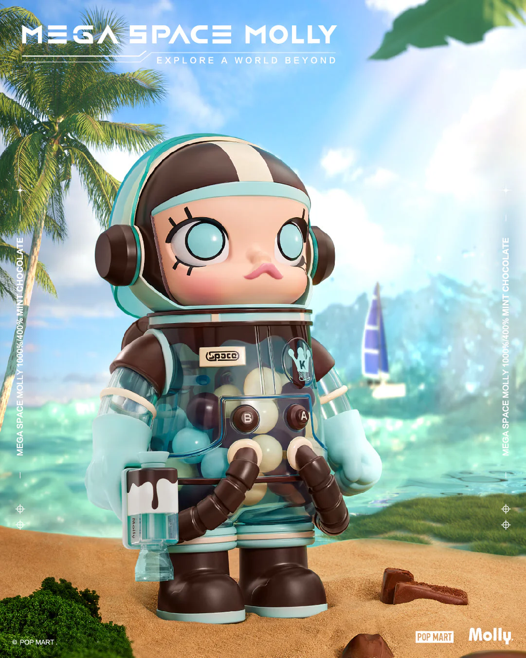 POP MART MEGA SPACE MOLLY 1000% Mint Chocolate