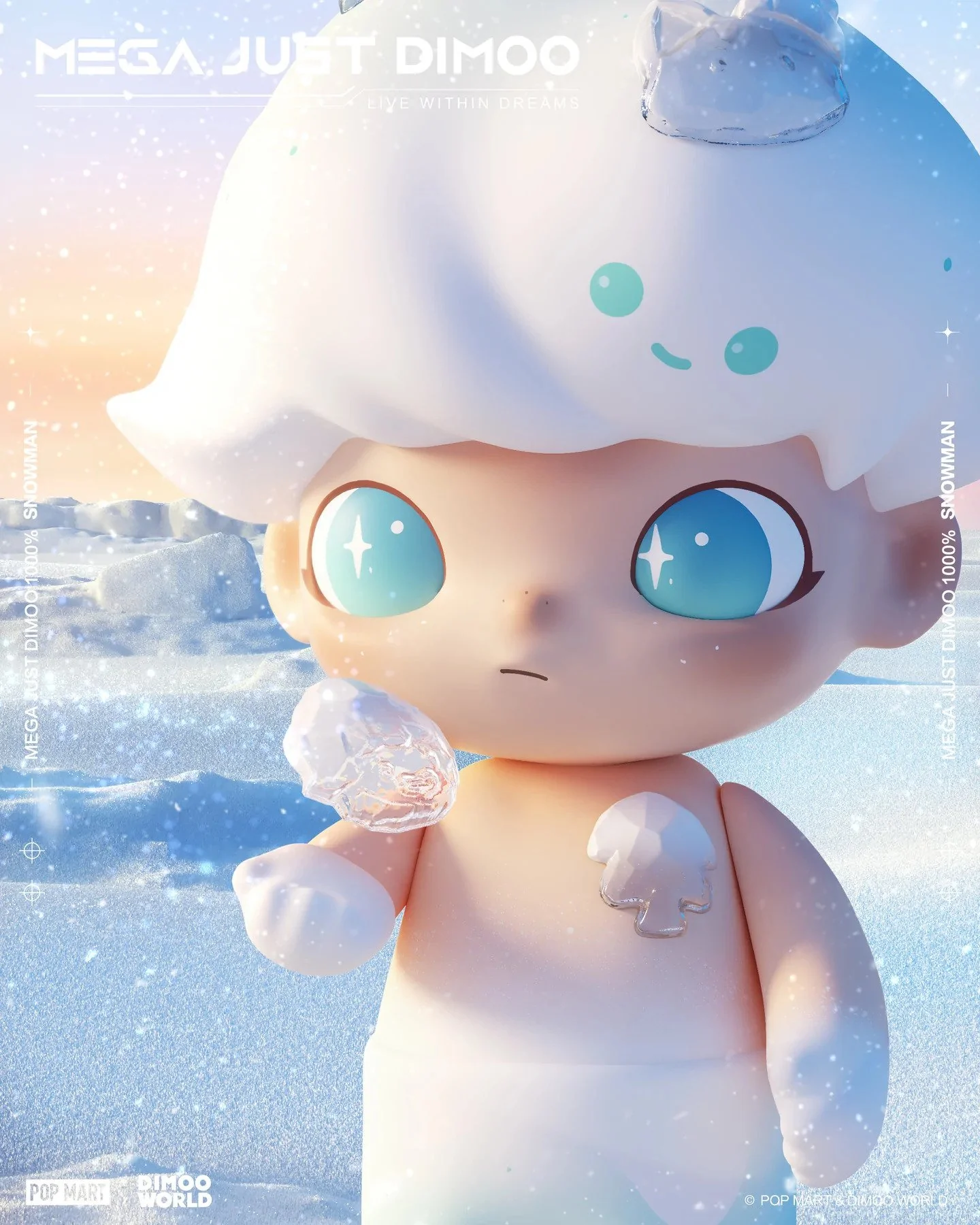 POP MART MEGA JUST DIMOO 1000% Snowman