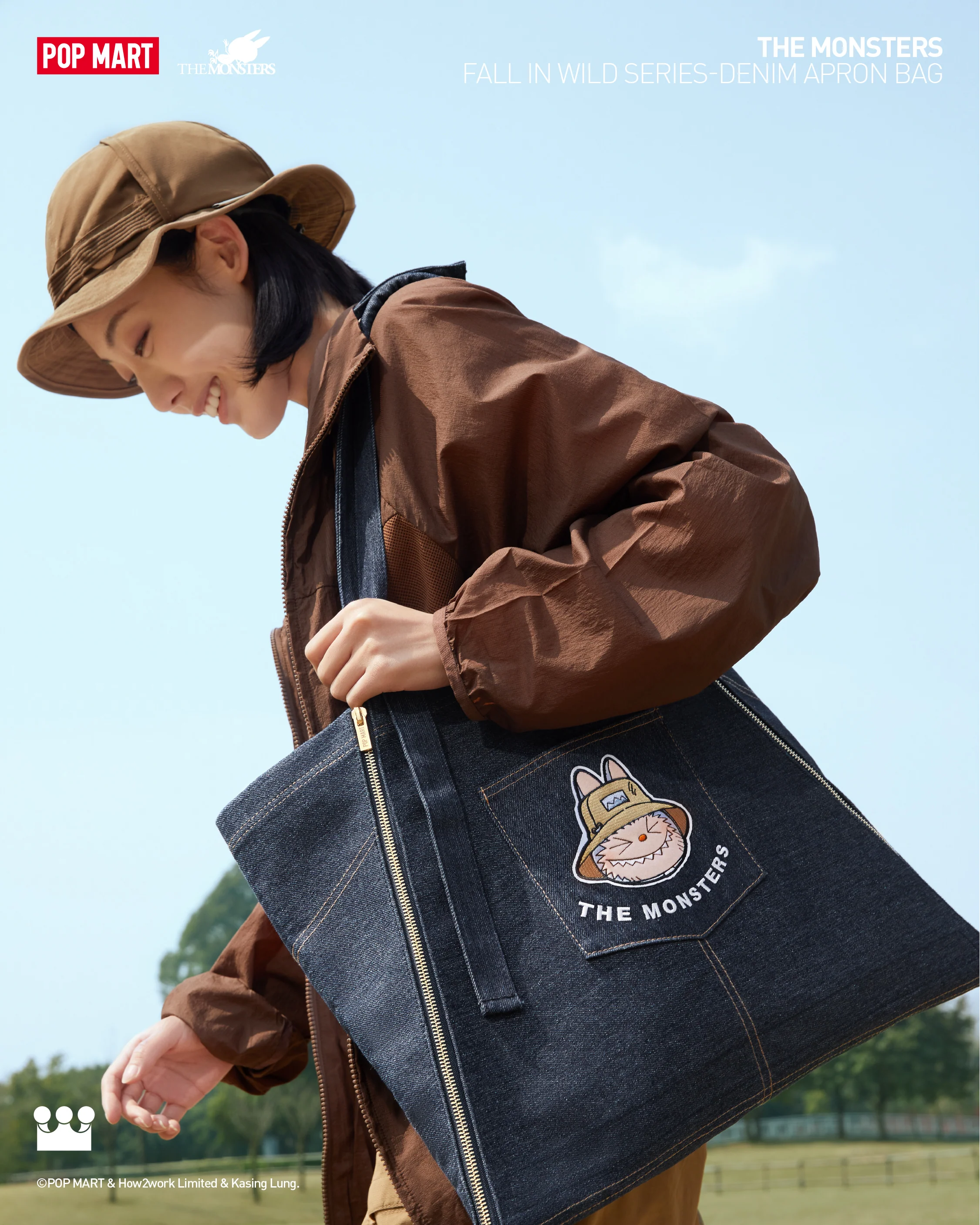 POP MART THE MONSTERS FALL IN WILD SERIES-Denim Apron Bag