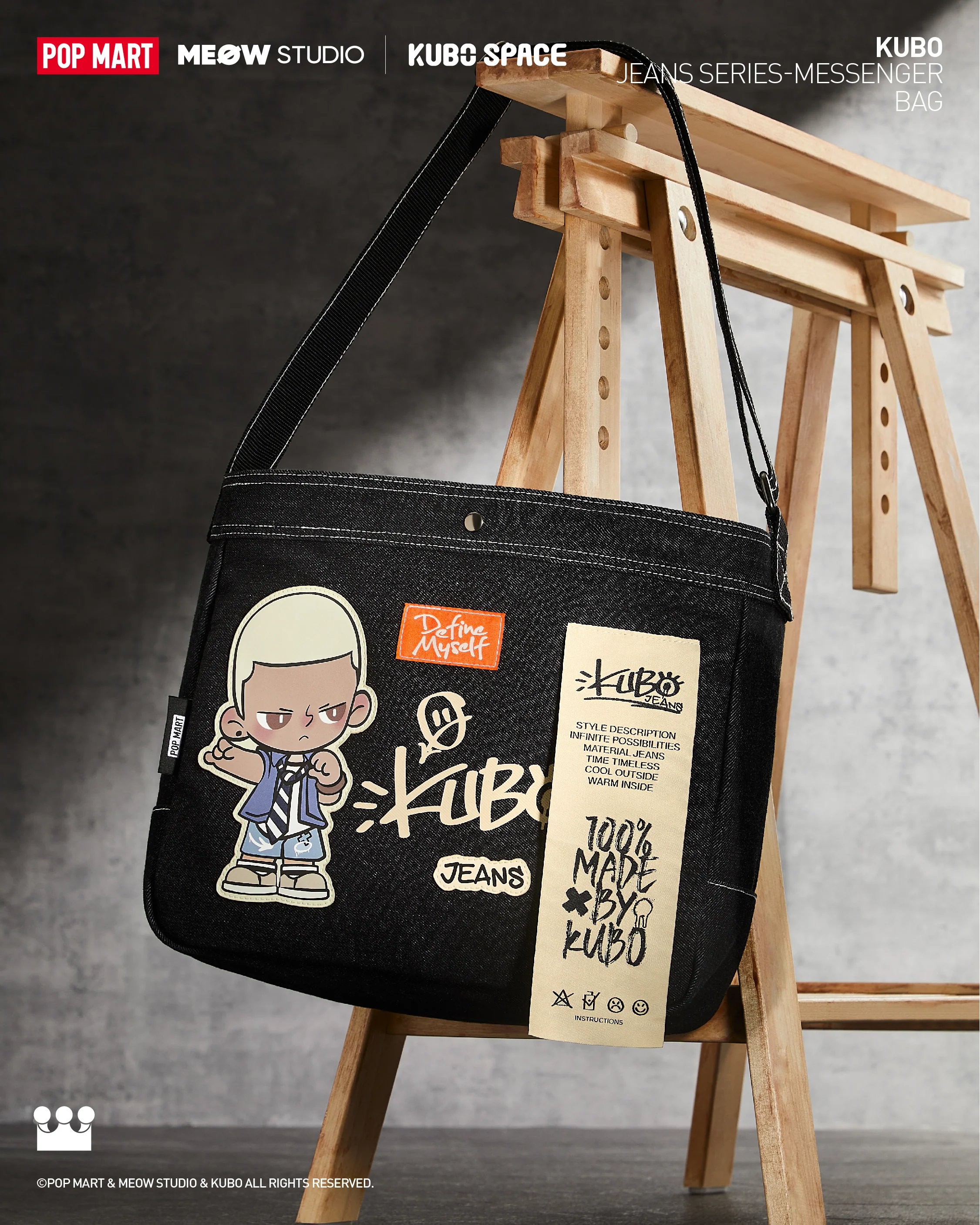 POP MART Kubo Jeans Series - Messenger Bag