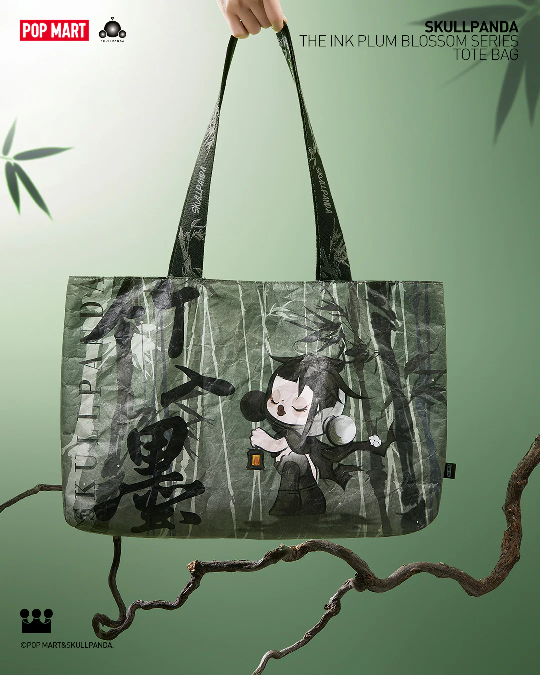 POP MART SKULLPANDA The Ink Plum Blossom Series - Tote Bag