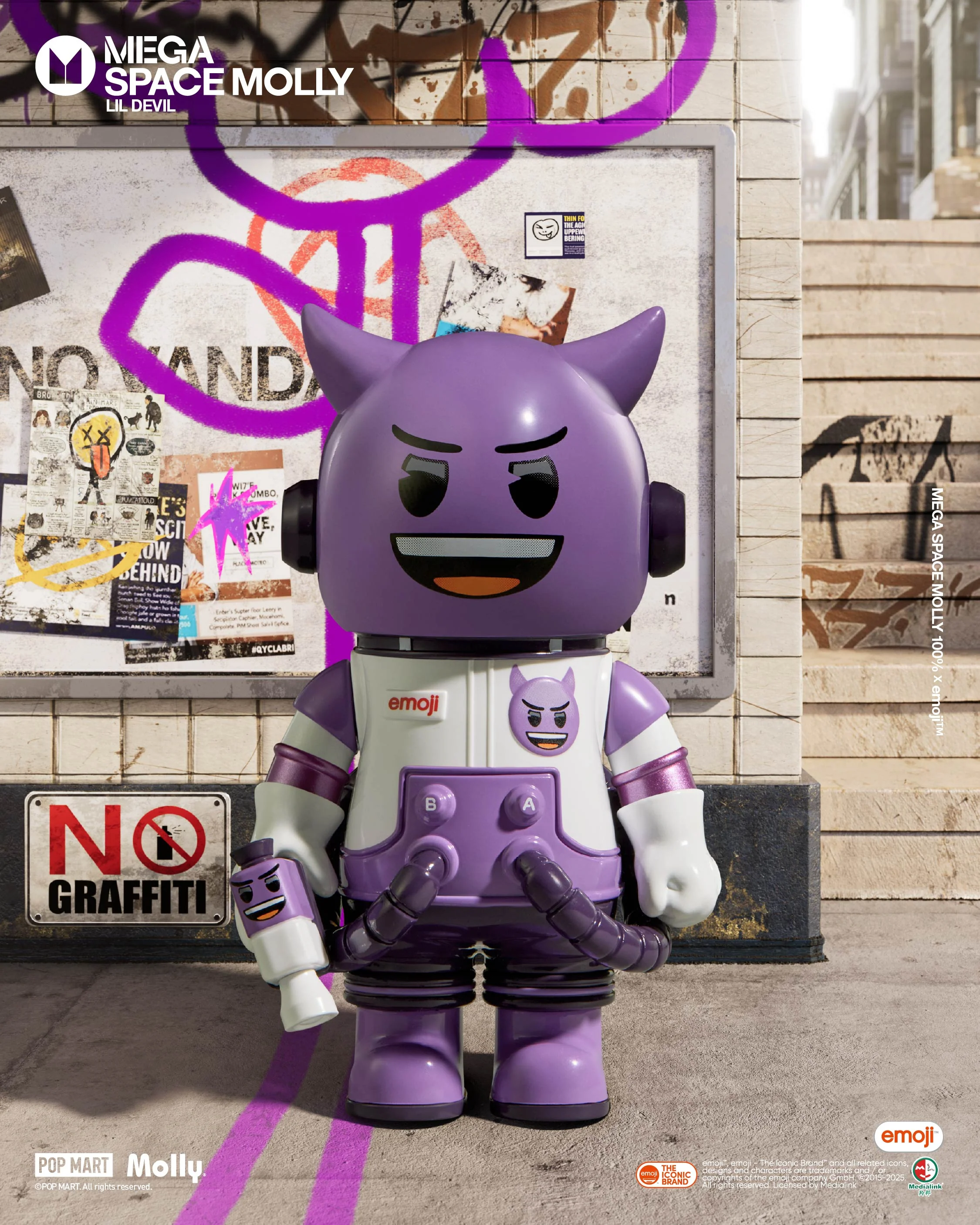 POP MART MEGA SPACE MOLLY 100% × emoji™ Series
