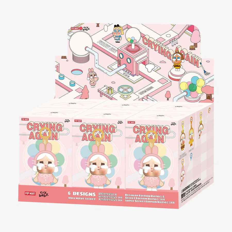 Pop Mart x Crybaby Crying Again Series Vinyl Plush Pendant Sealed Case blind box