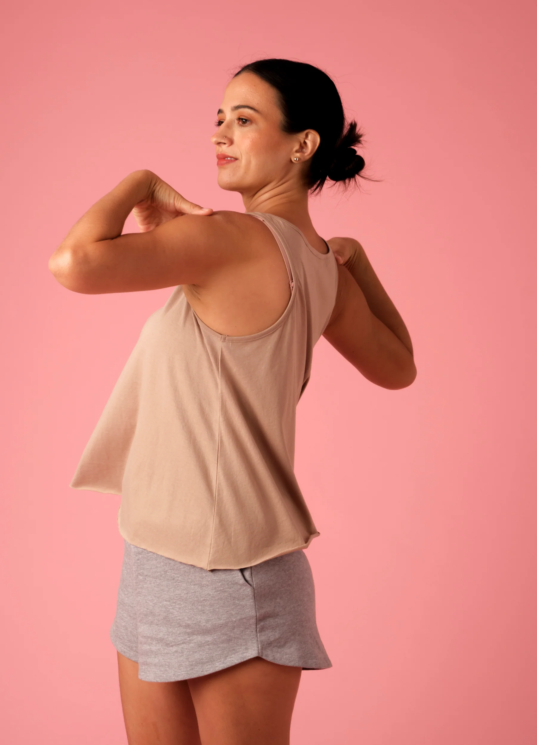 Sand Flared Tank Top