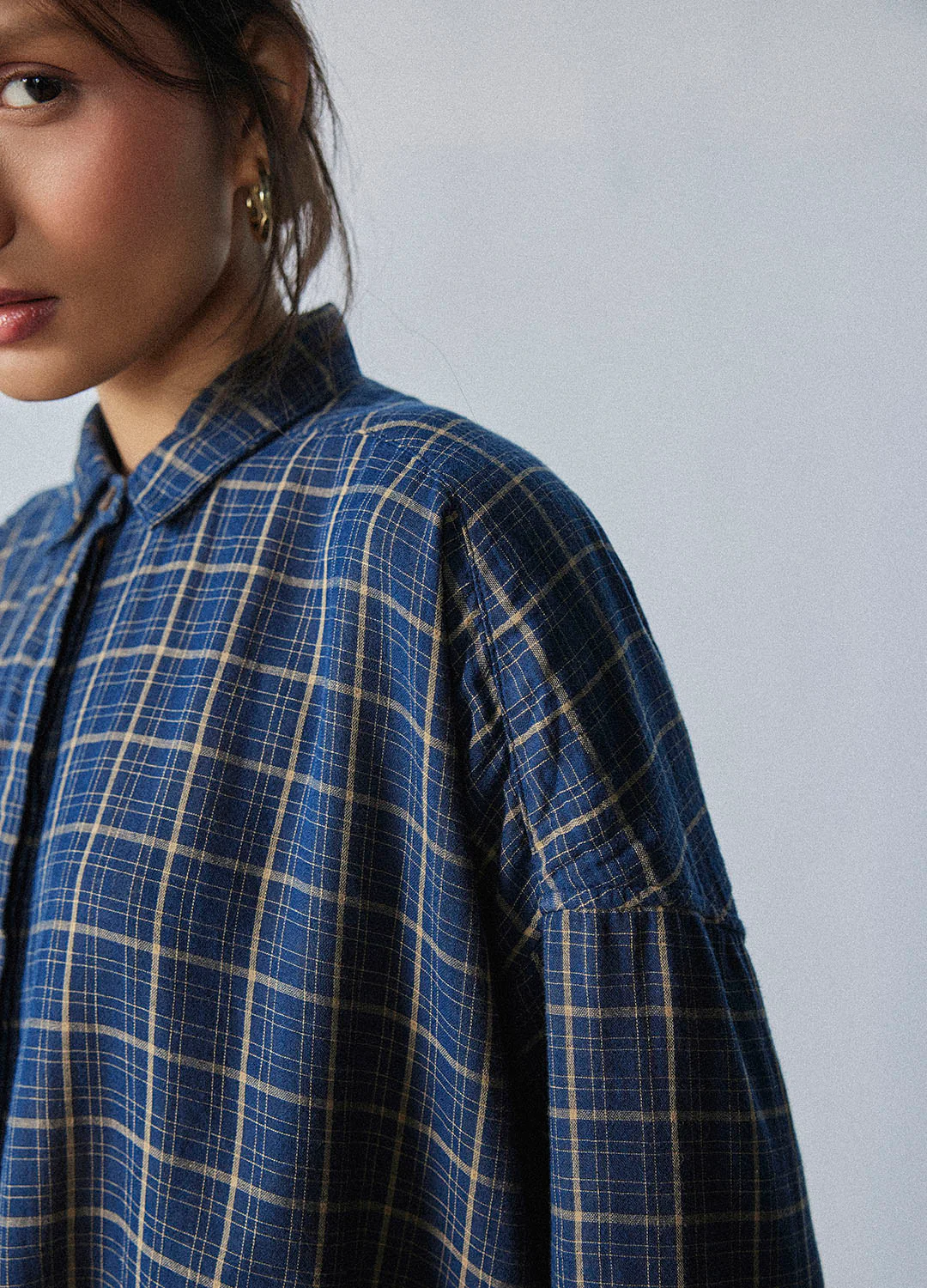 Plaid Side-Slit Shirt