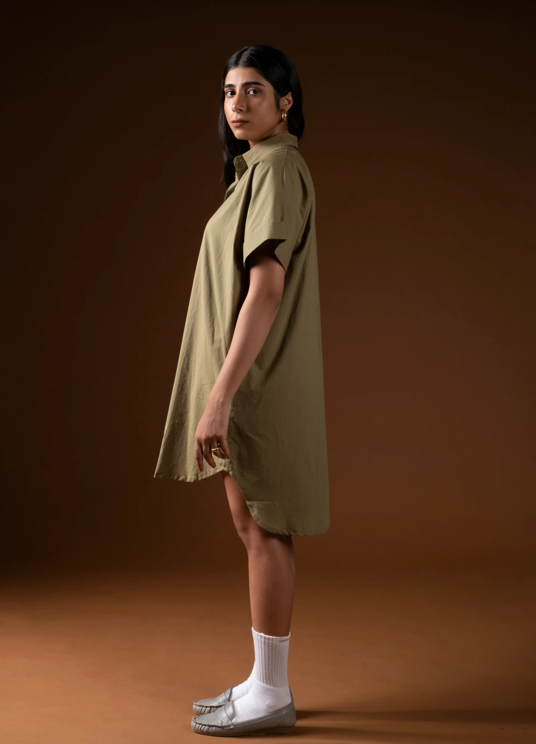 Olive Shirt Dress