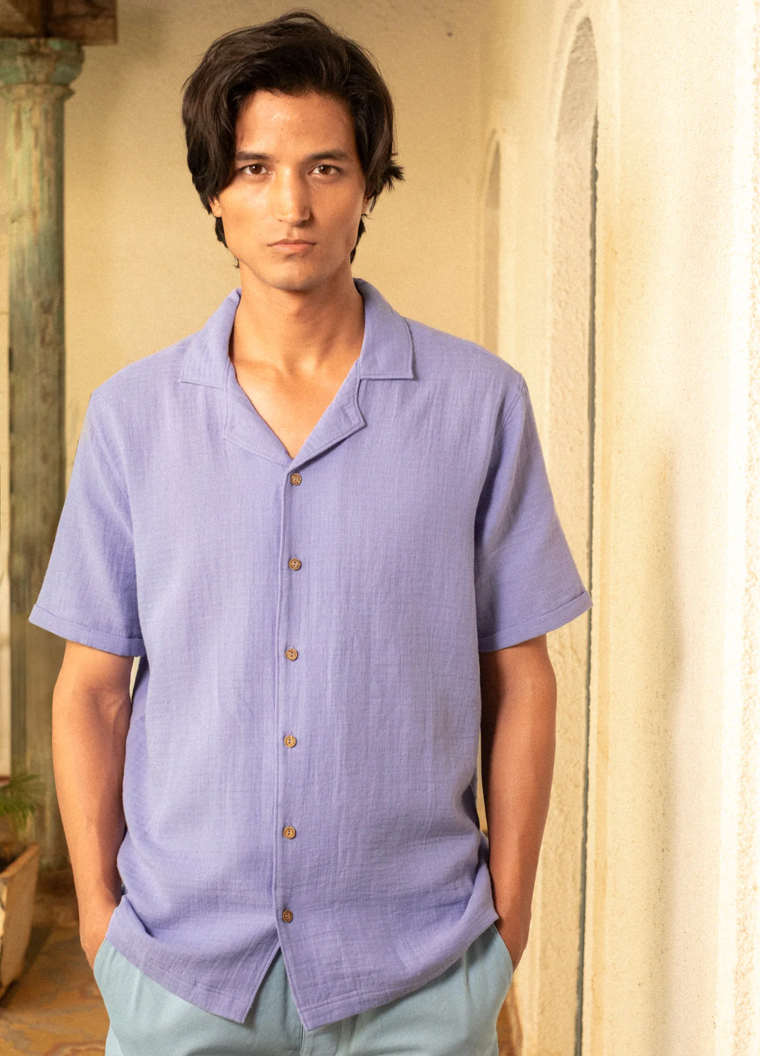 Lavender Cuban Shirt