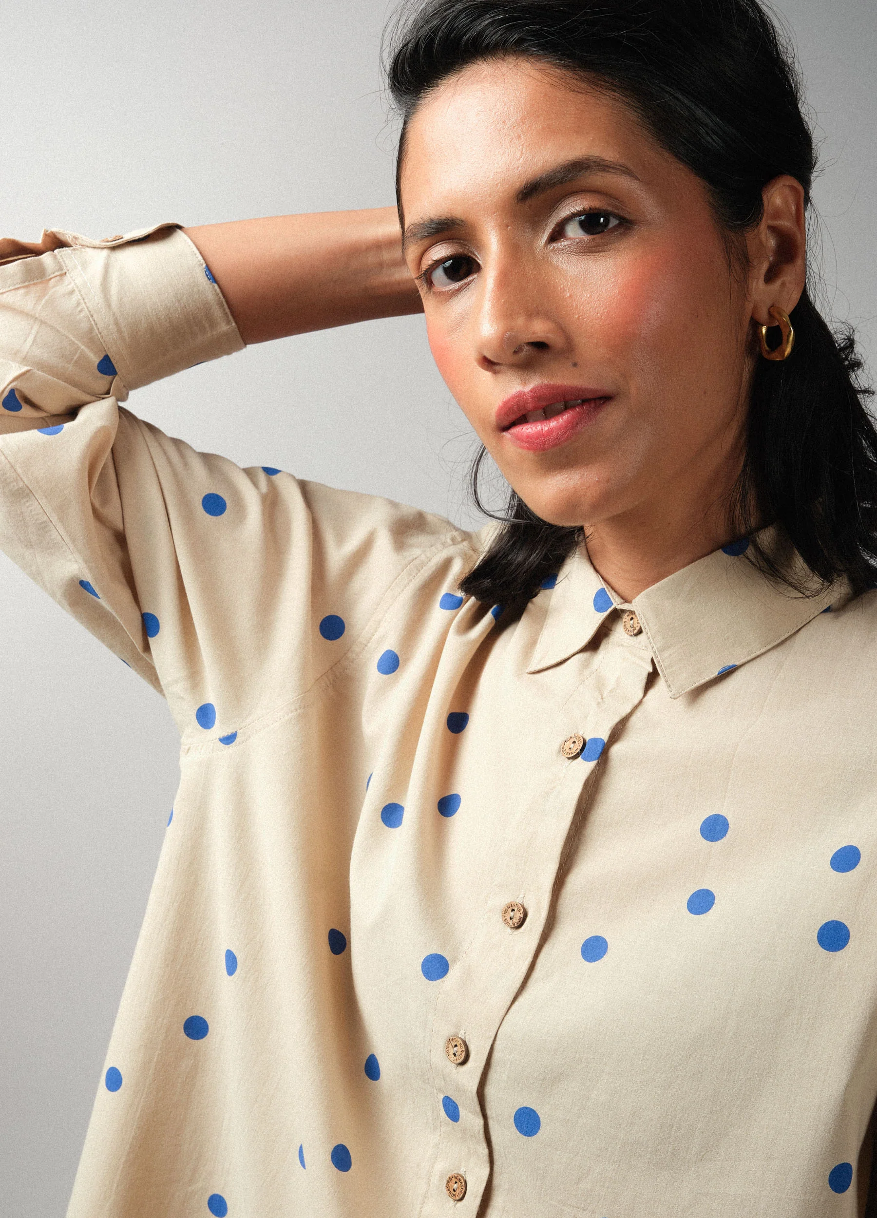 Cobalt Polka Girlfriend Shirt