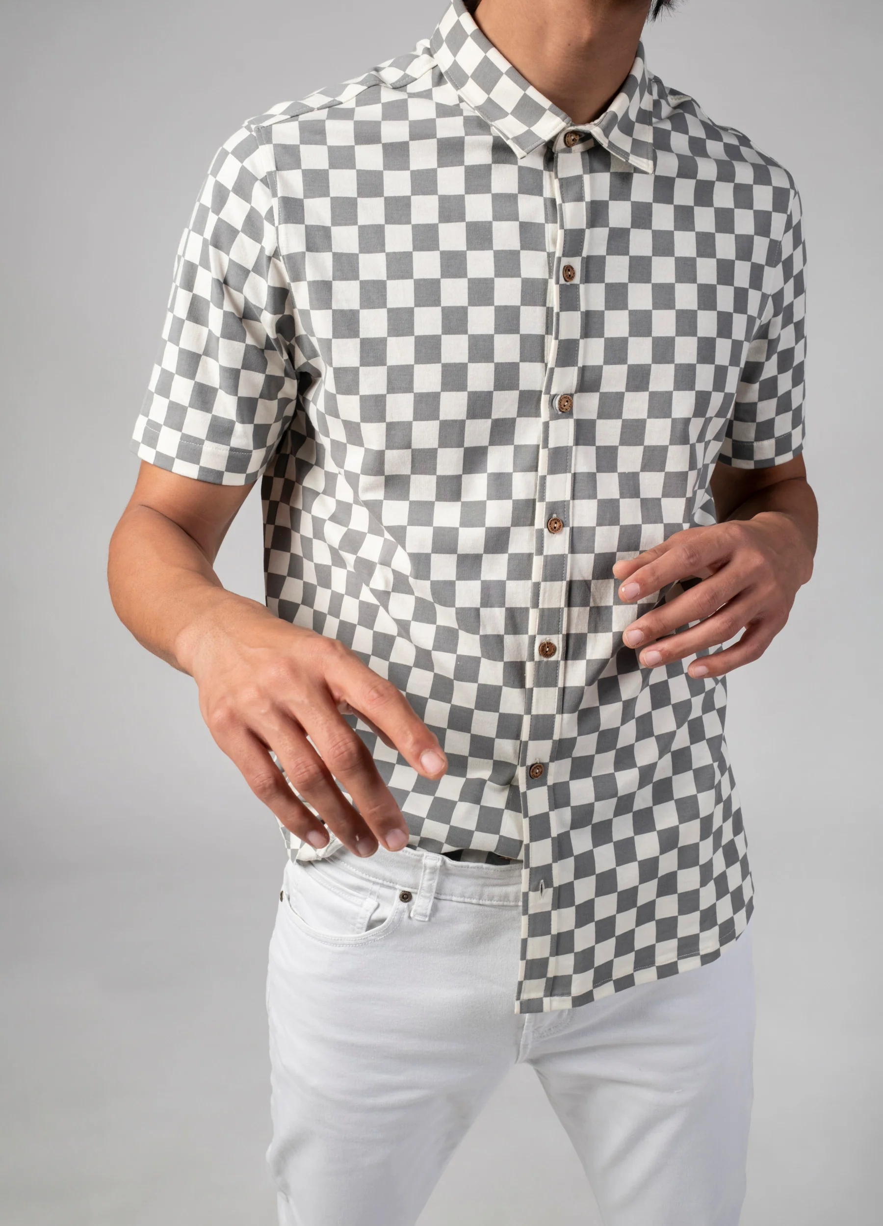 Mist Checkers Half-Sleeve Shirt