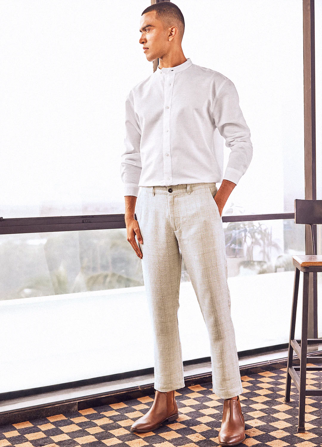 Dev Linen Pants In Beige