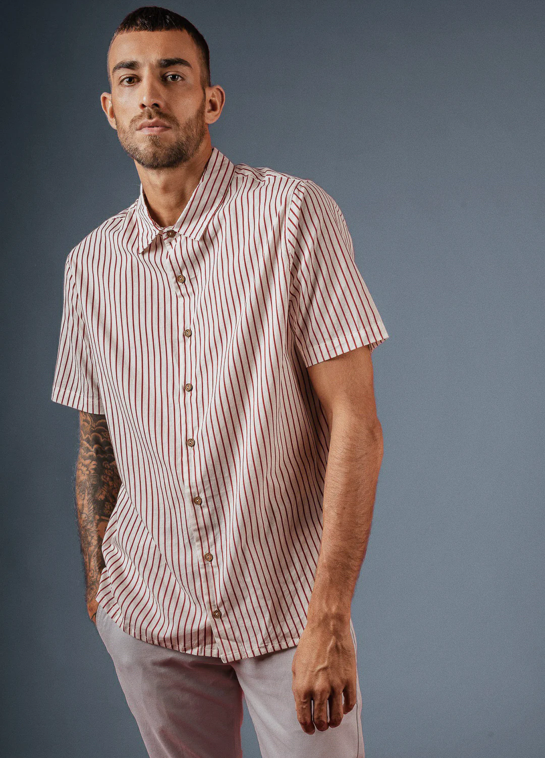 Ruby Stripe Half-Sleeve Shirt