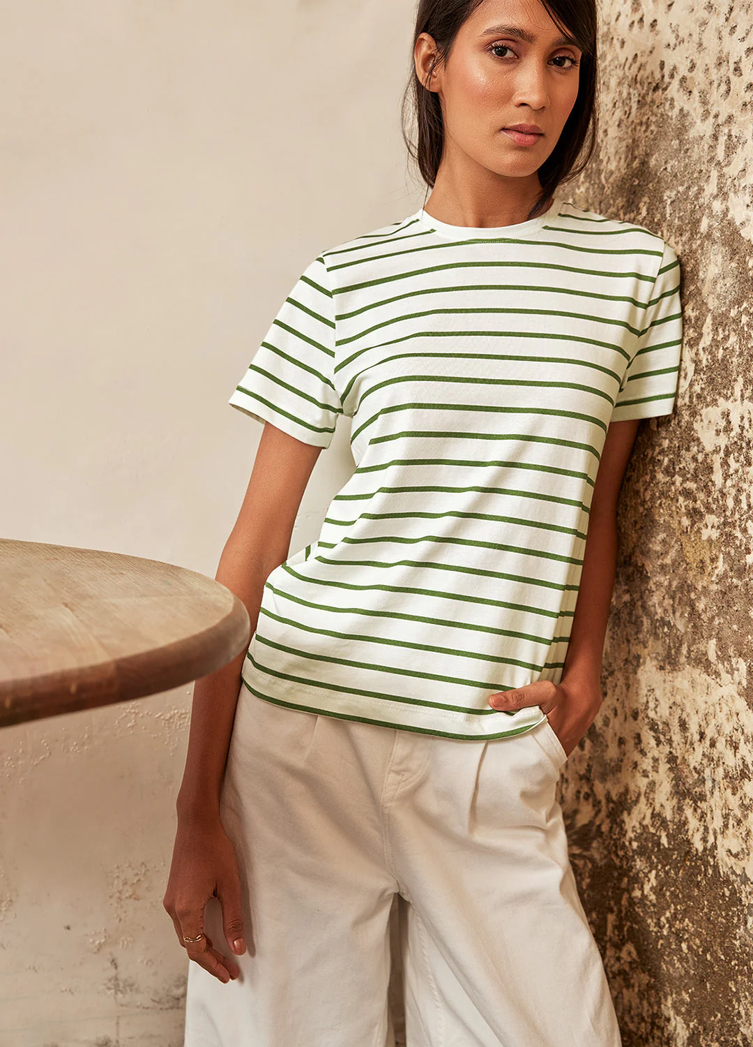 Olive Stripe Tee