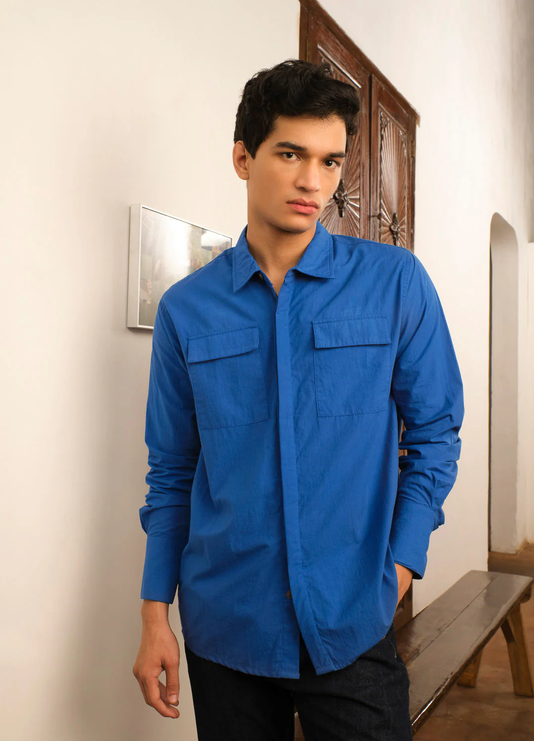 Cobalt Flap Pocket Shirt