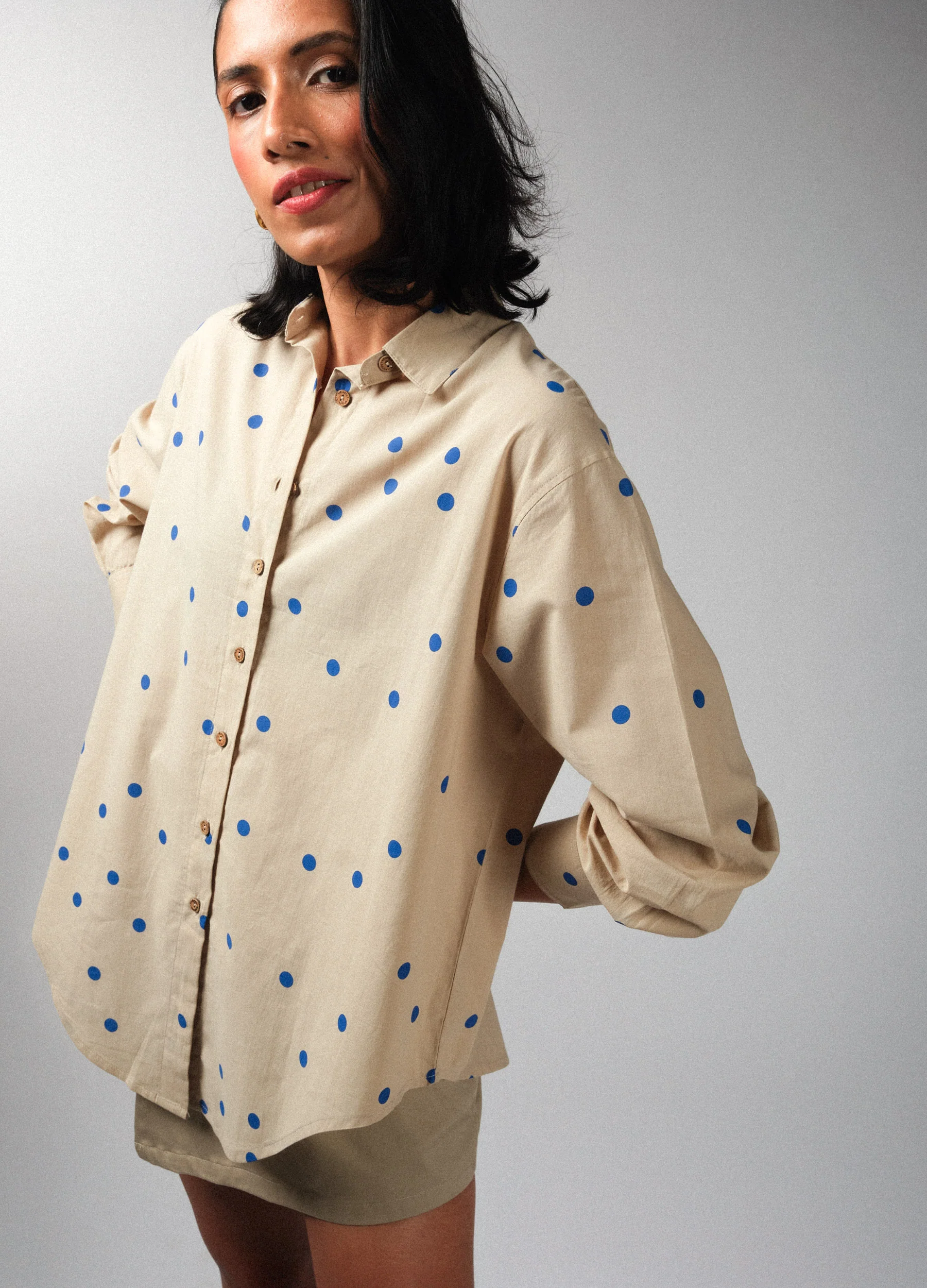 Cobalt Polka Girlfriend Shirt