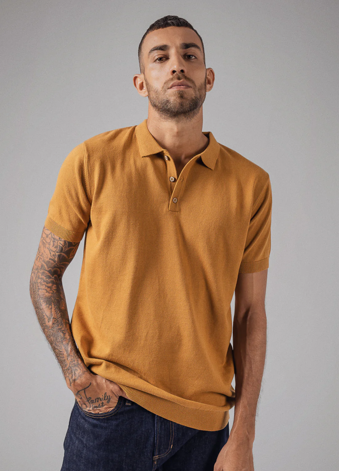 Almond Knit Polo
