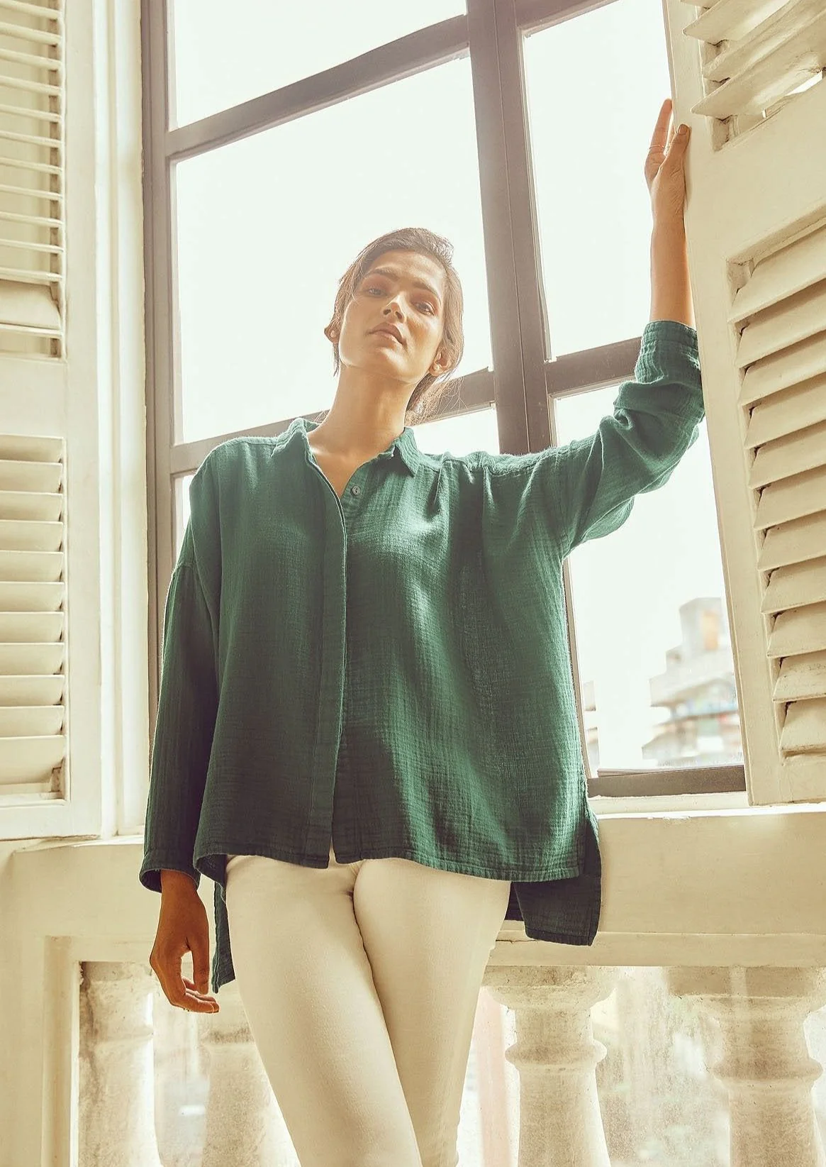 Forest Side-Slit Shirt