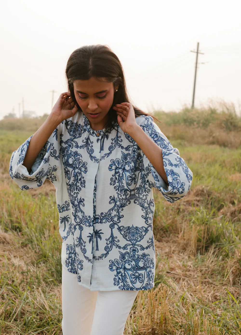 Azul Blue Kimono Shirt