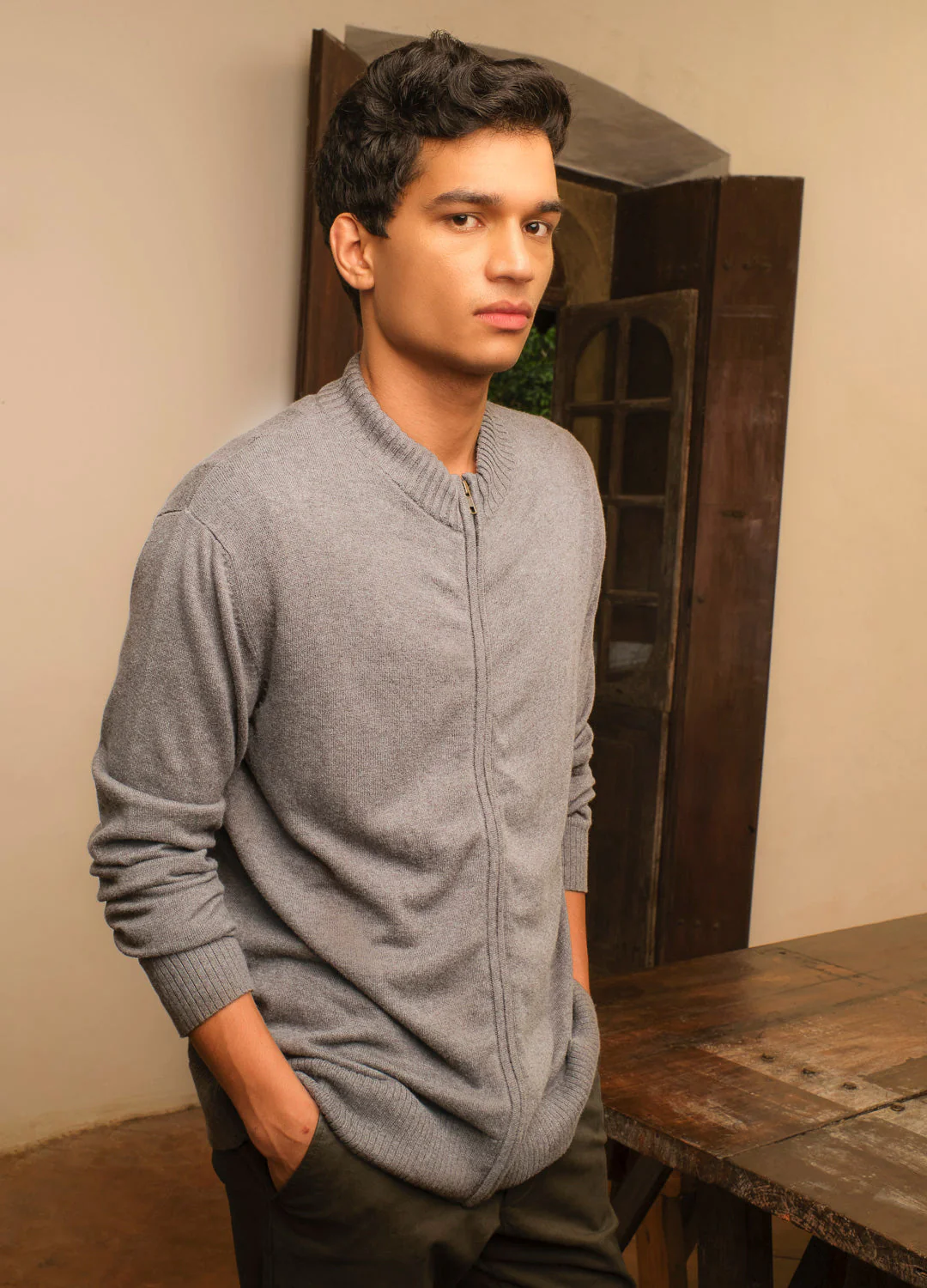 Charcoal Zip-Up Jacket