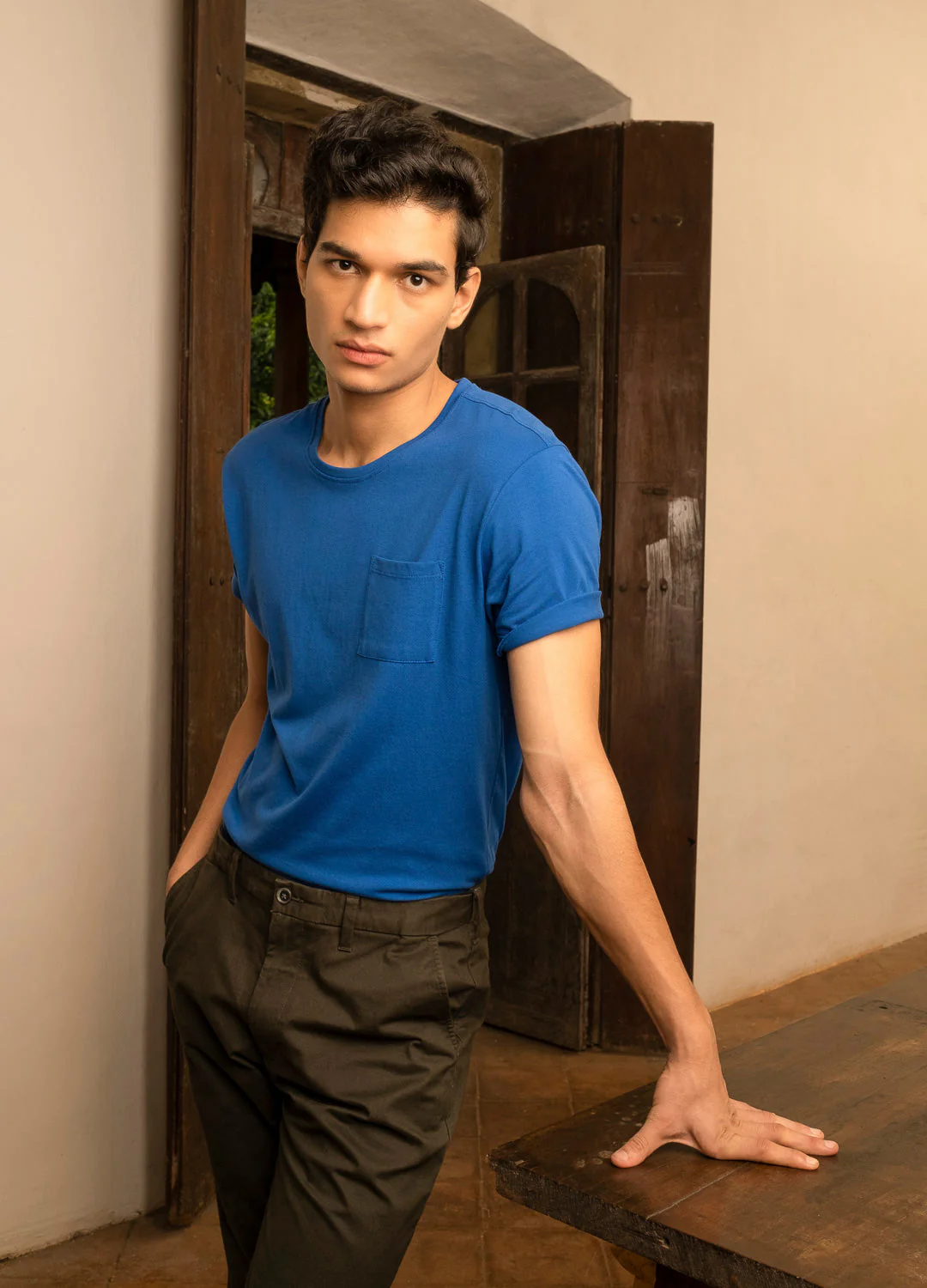 Cobalt Relaxed Pocket Tee