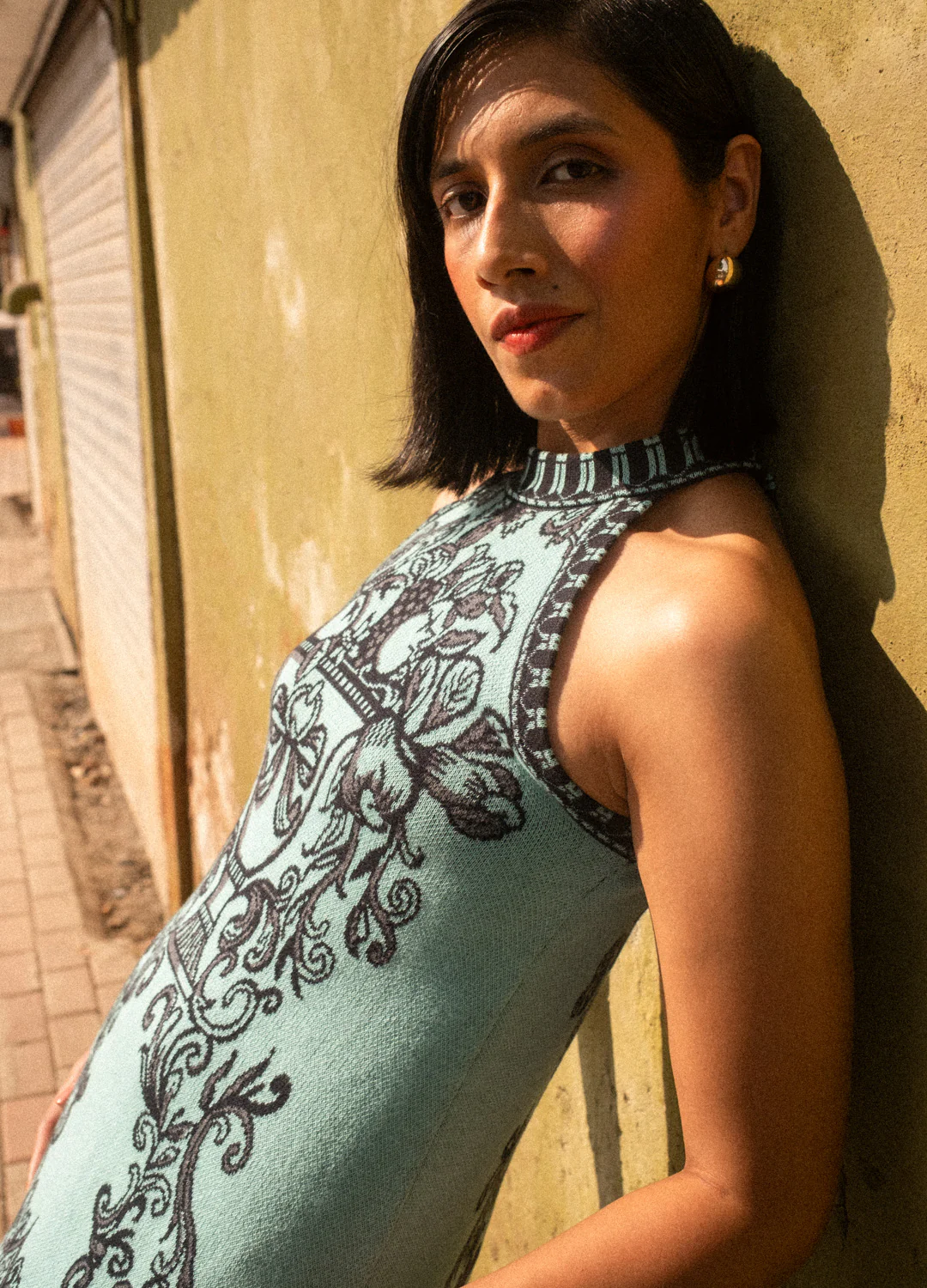 Azul Jade Knit Halter Mini