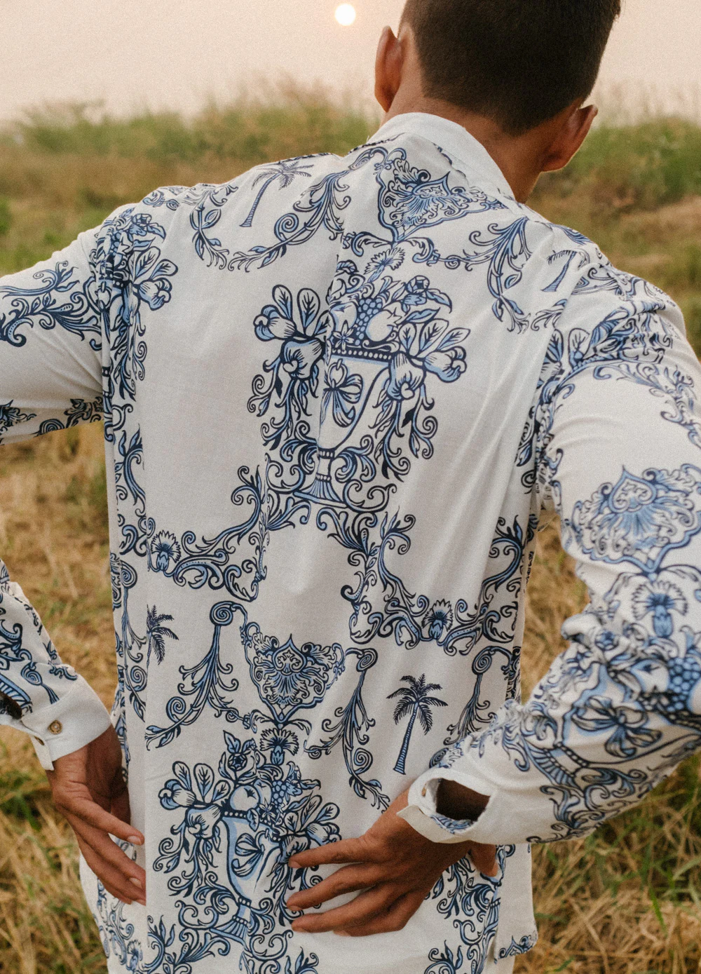 Azul Blue Mandarin Shirt