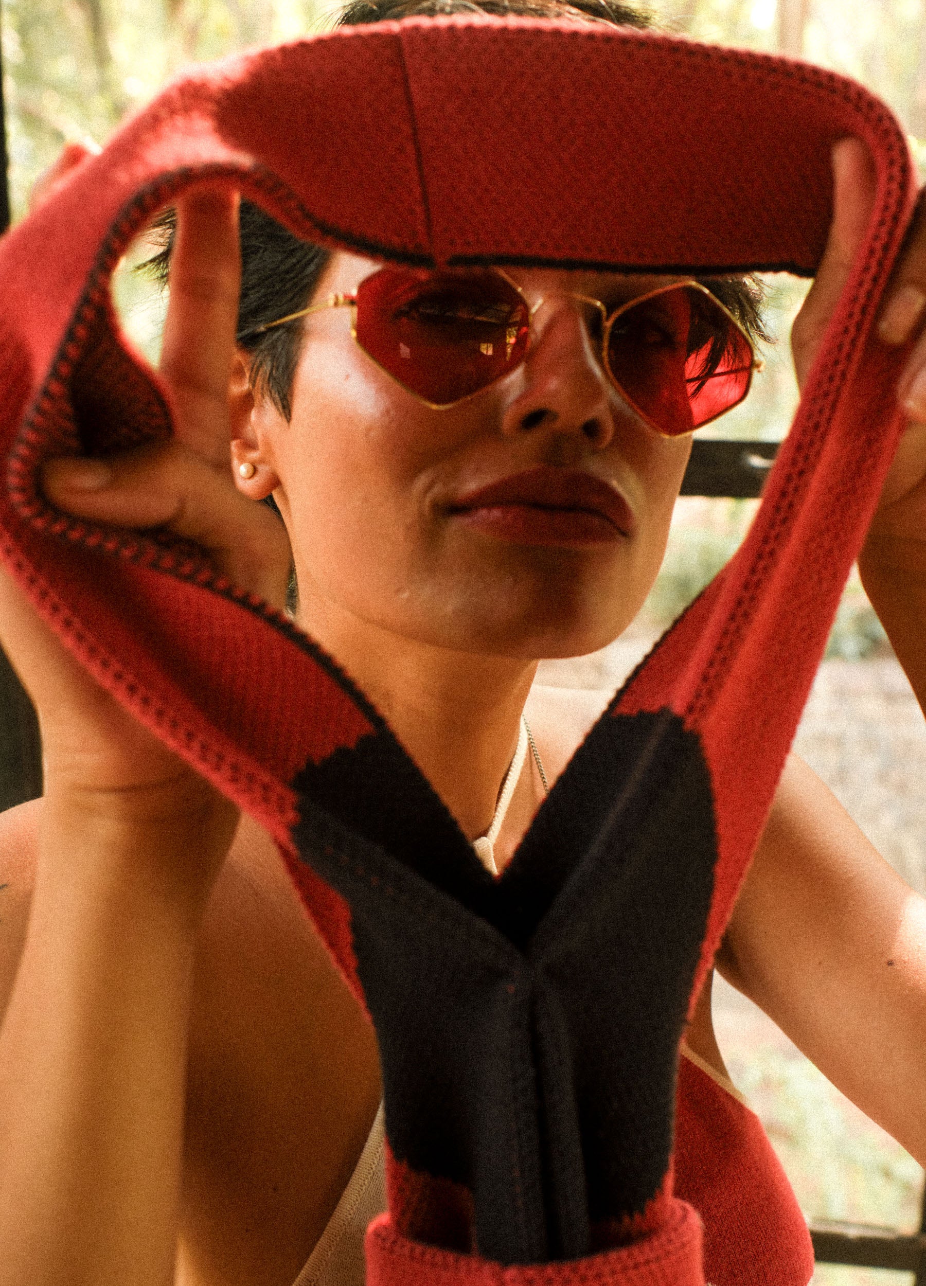 Rouge Polka Knot Bag