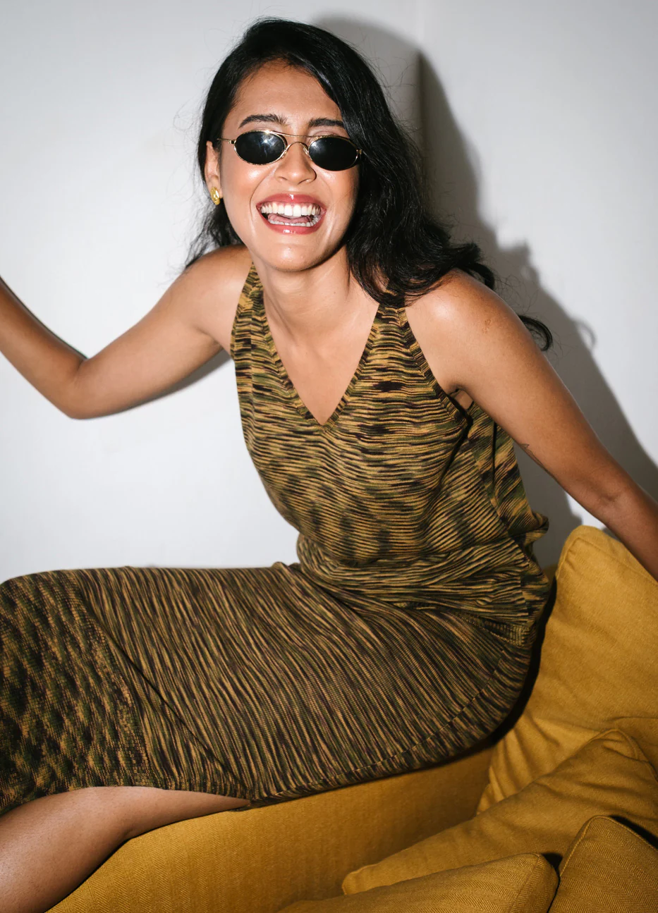 Stippled V-Neck Tank