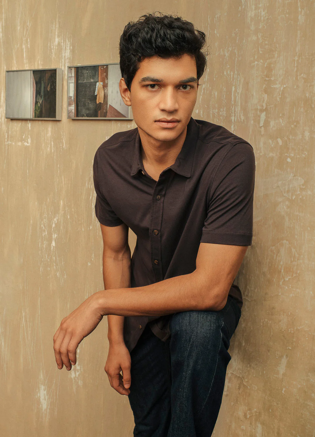 Charcoal Half-Sleeve Shirt