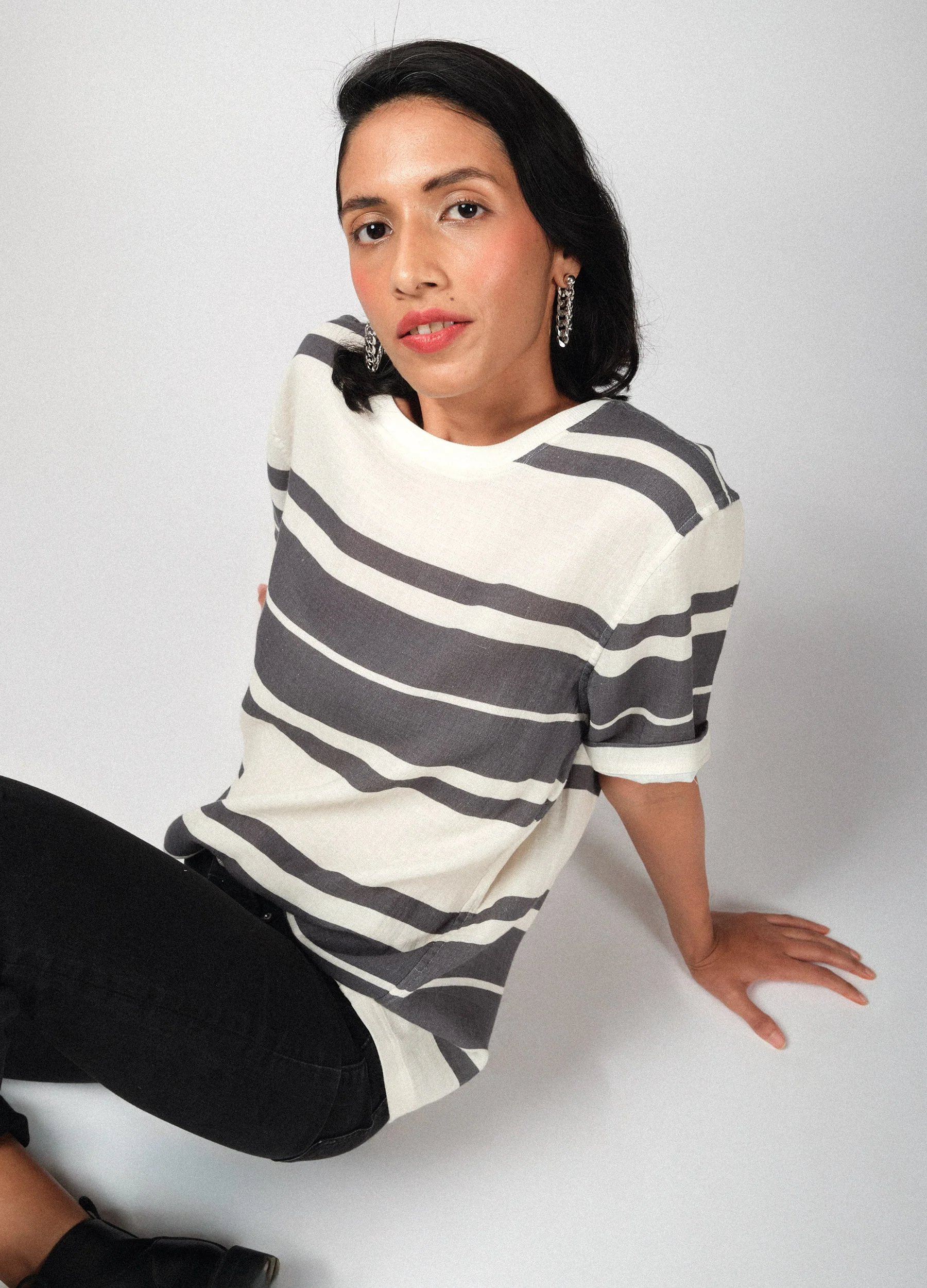 Shadow Stripe Muslin Tee