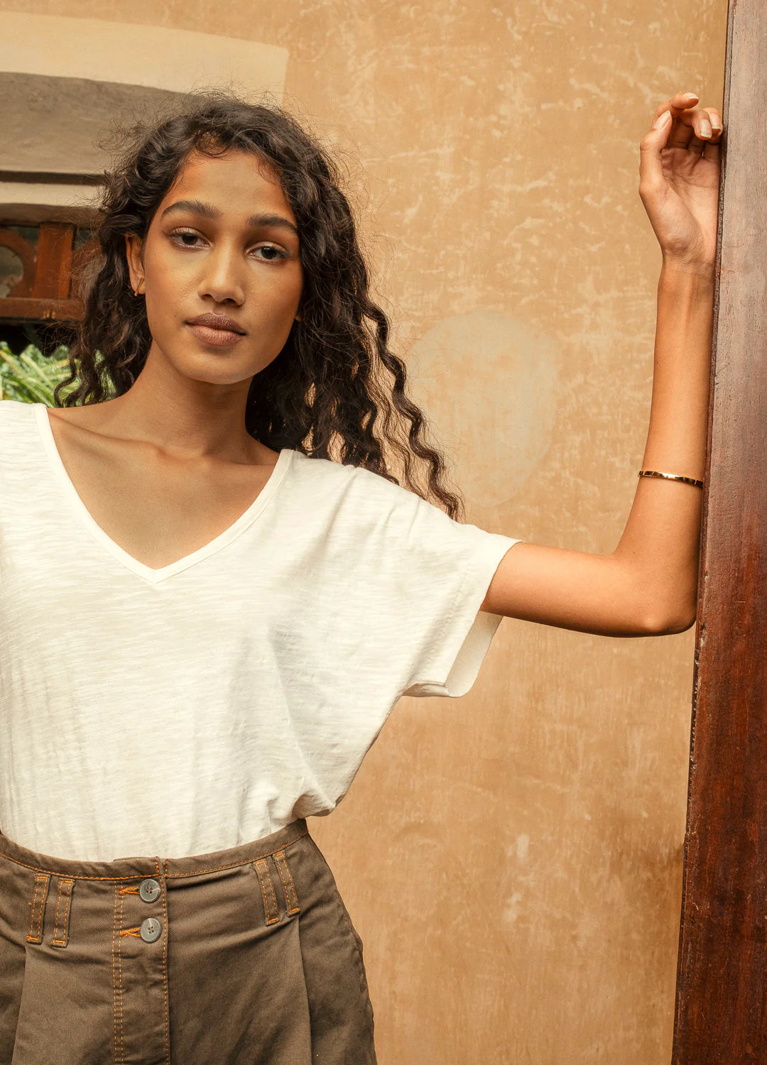 Coconut Milk V-Neck Tee