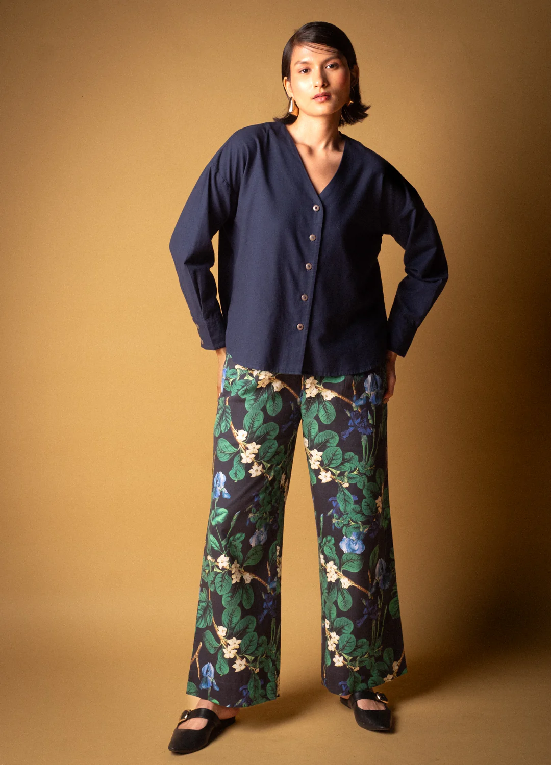 Midnight Buttoned Blouse