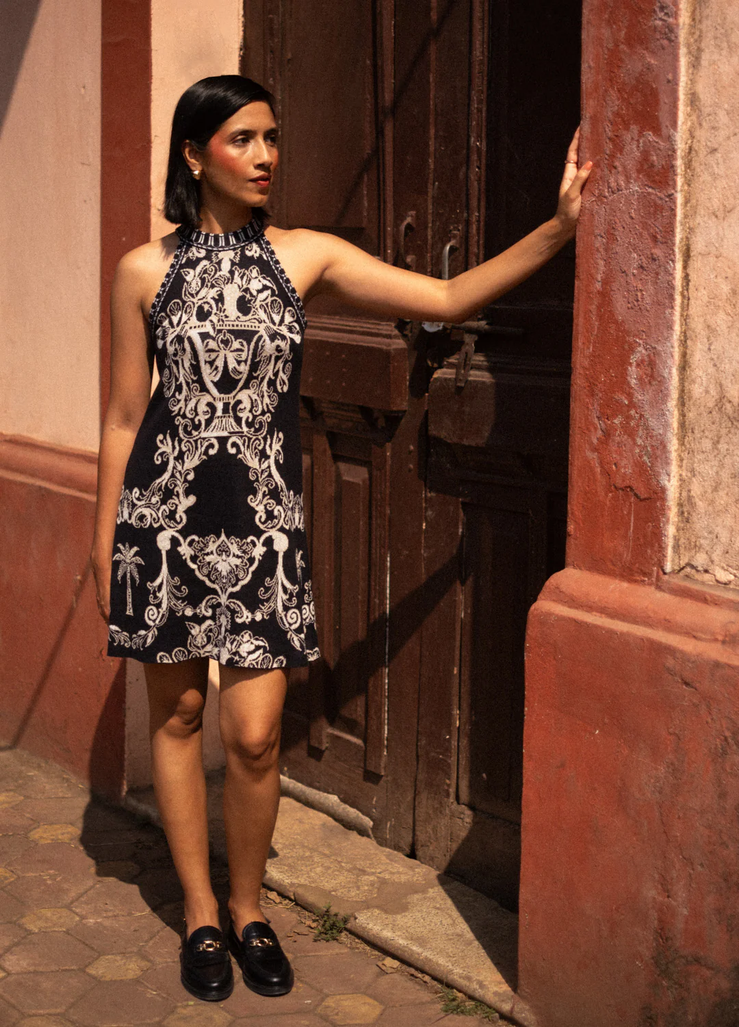 Azul Noir Knit Halter Mini