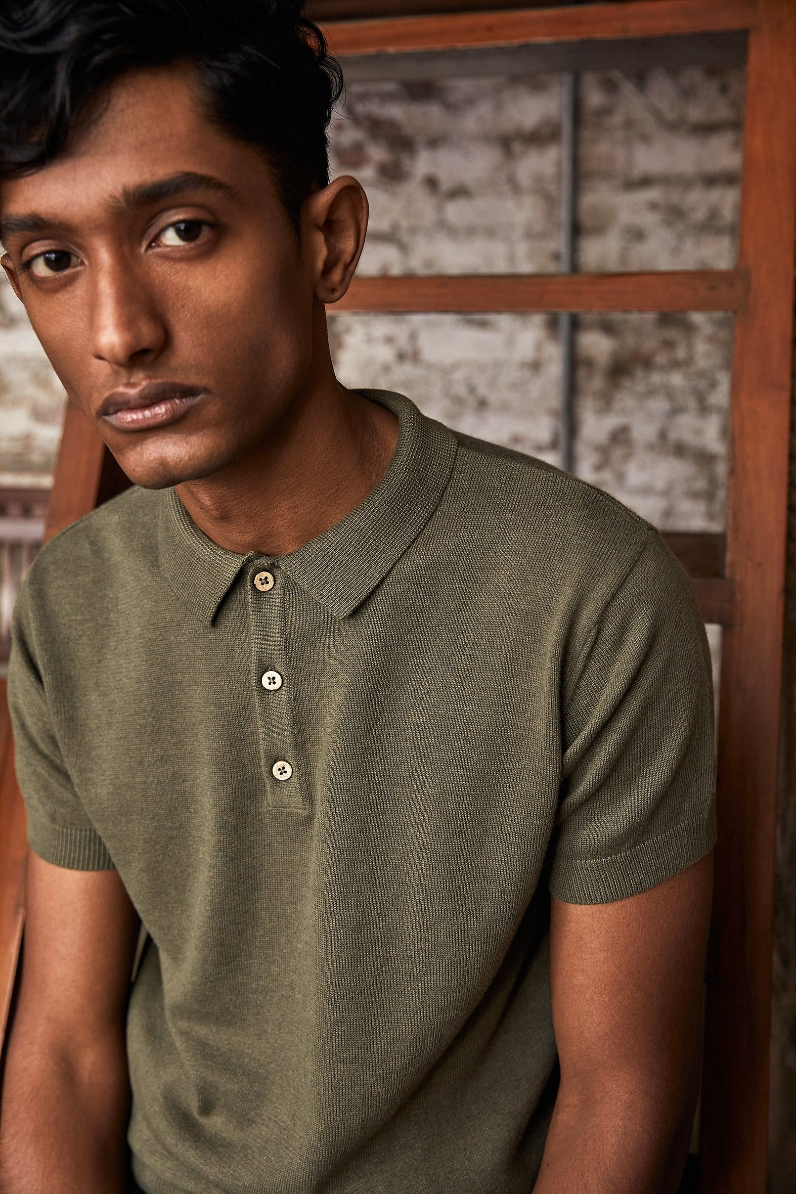 Olive Knit Polo