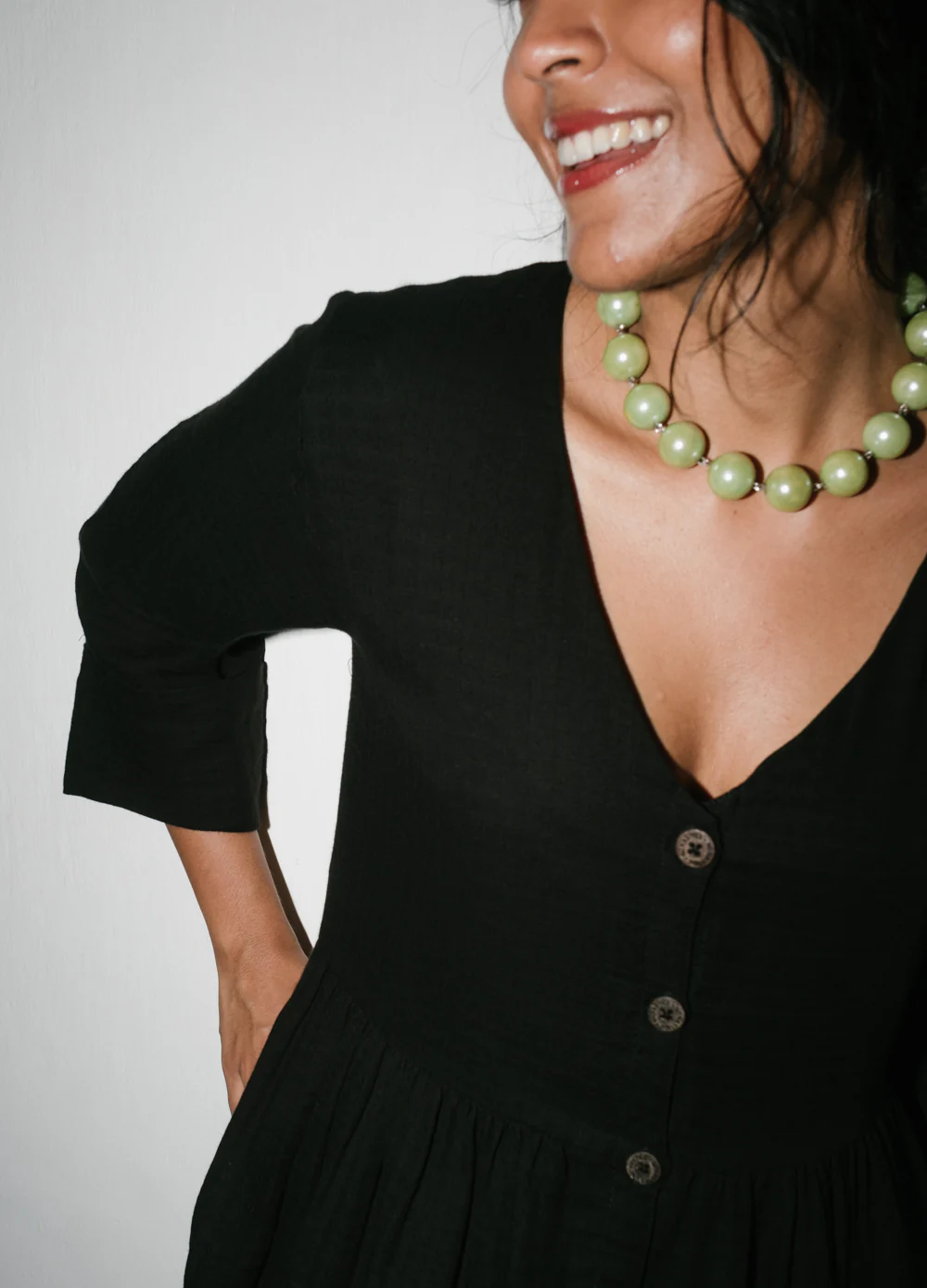 Black Drop-Waist Mini