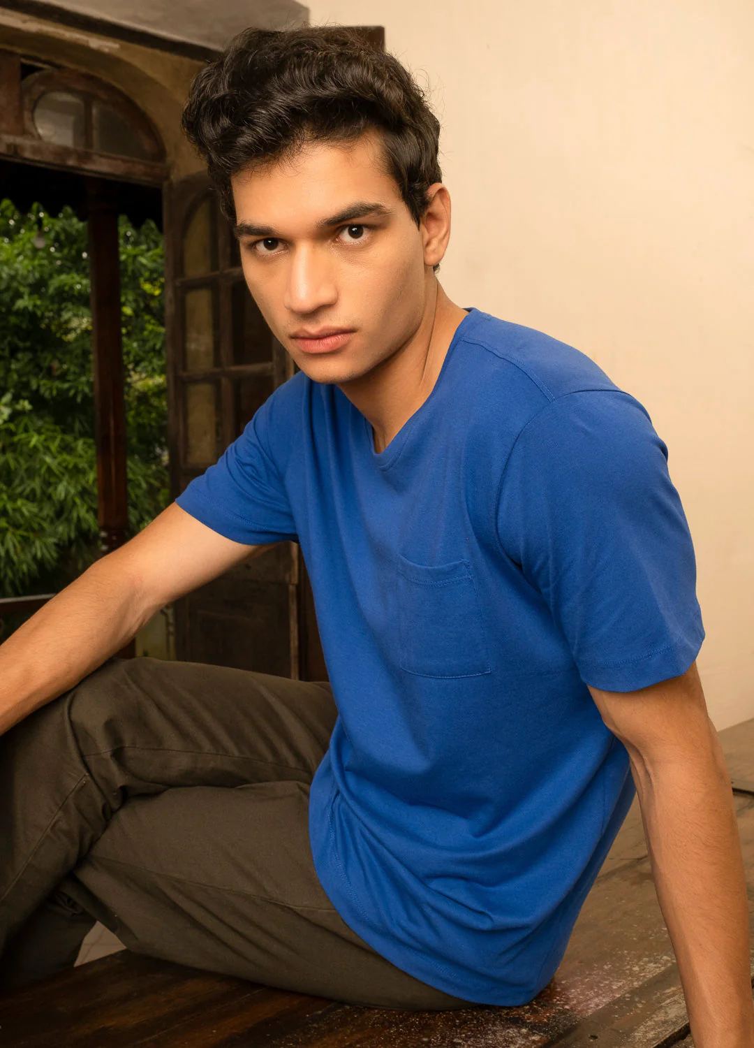 Cobalt Relaxed Pocket Tee