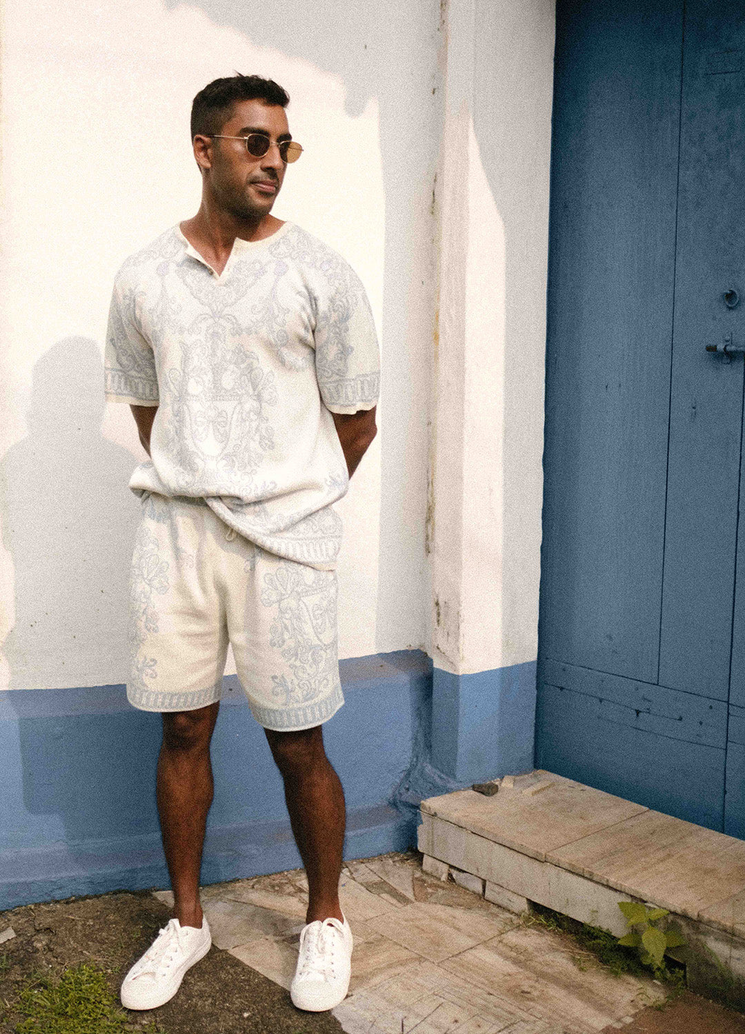 Azul Blue Knit Henley