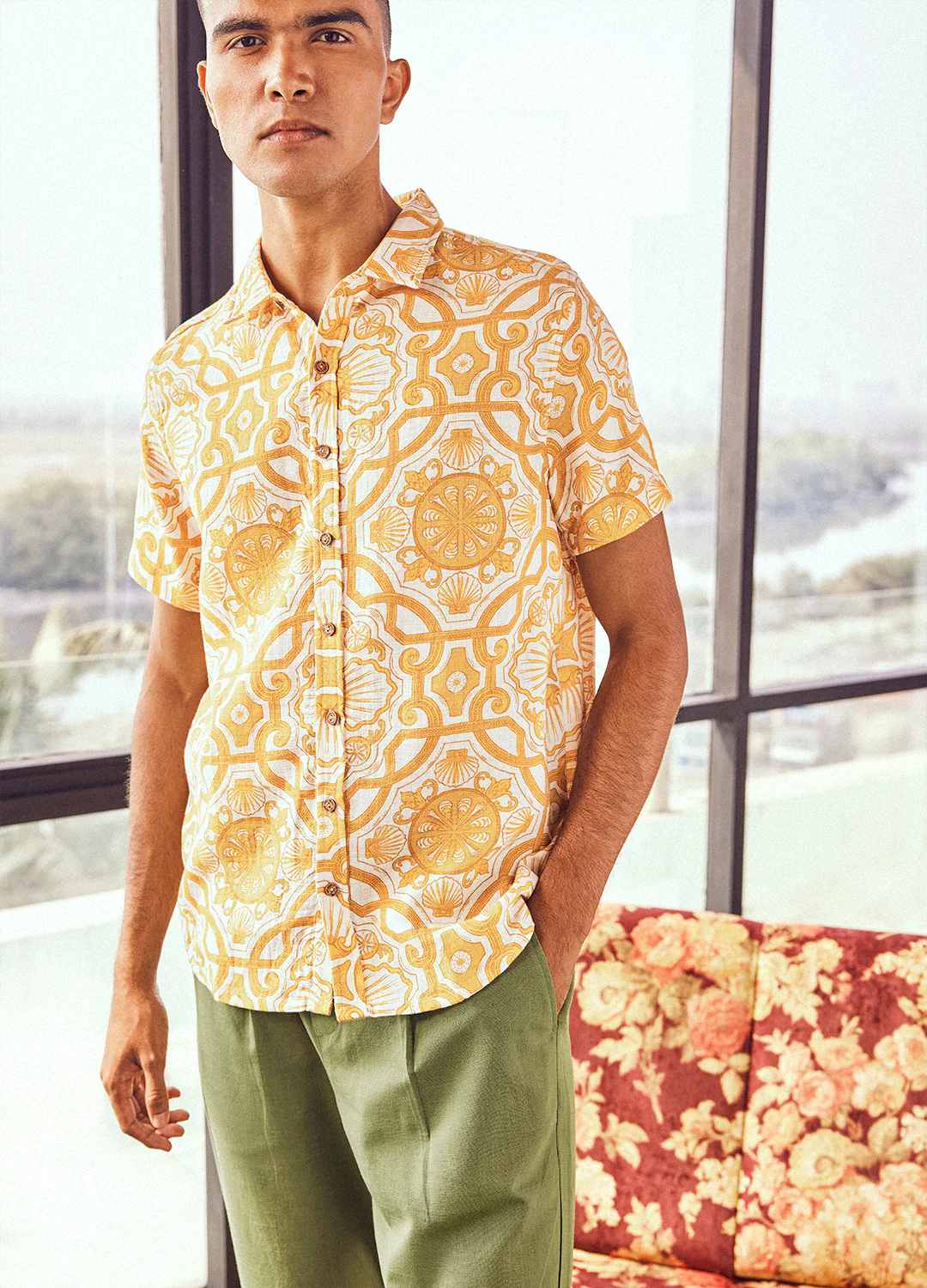 Azul Gold Half-Sleeve Shirt