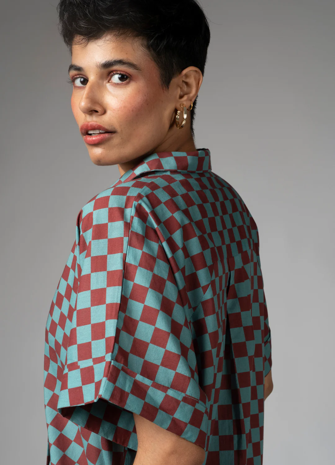 Syrah Checkers Shirt Dress