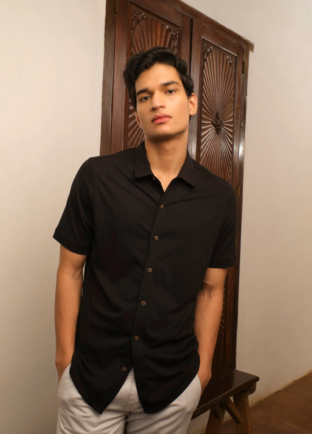 Black Half-Sleeve Shirt