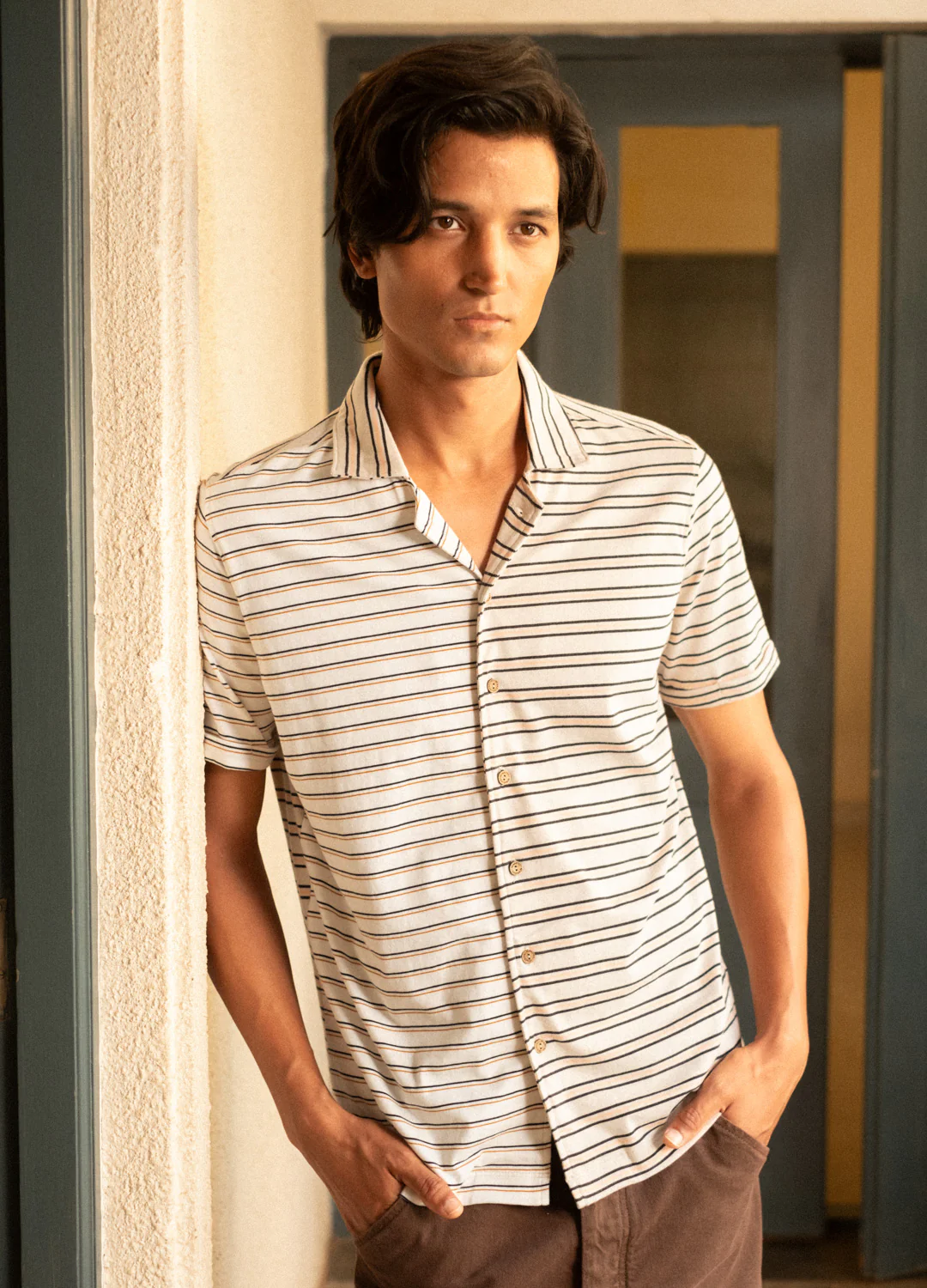 Dual Stripe Cuban Shirt