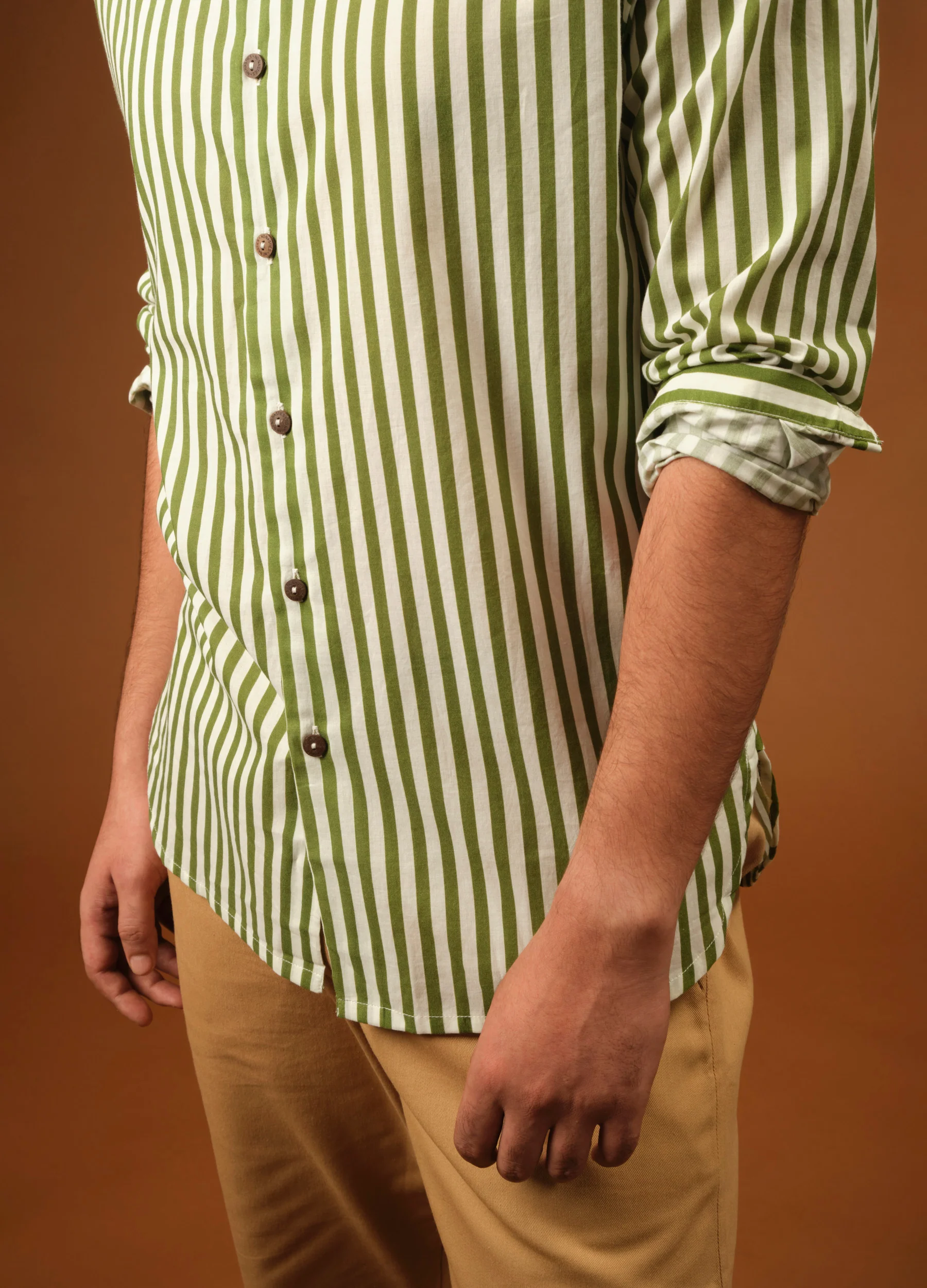 Olive Stripe Everyday Shirt