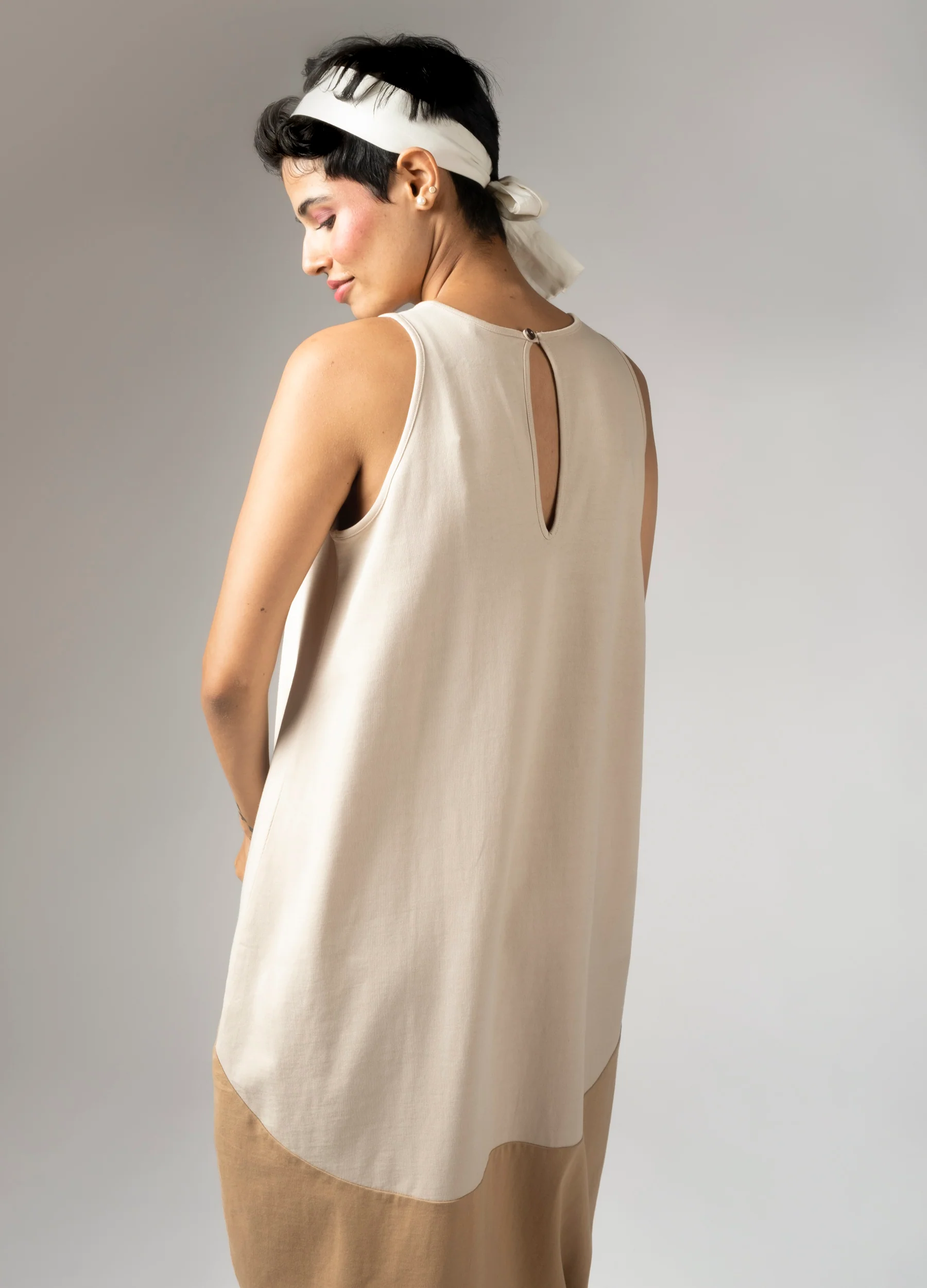 Tonal Beige Sack Dress