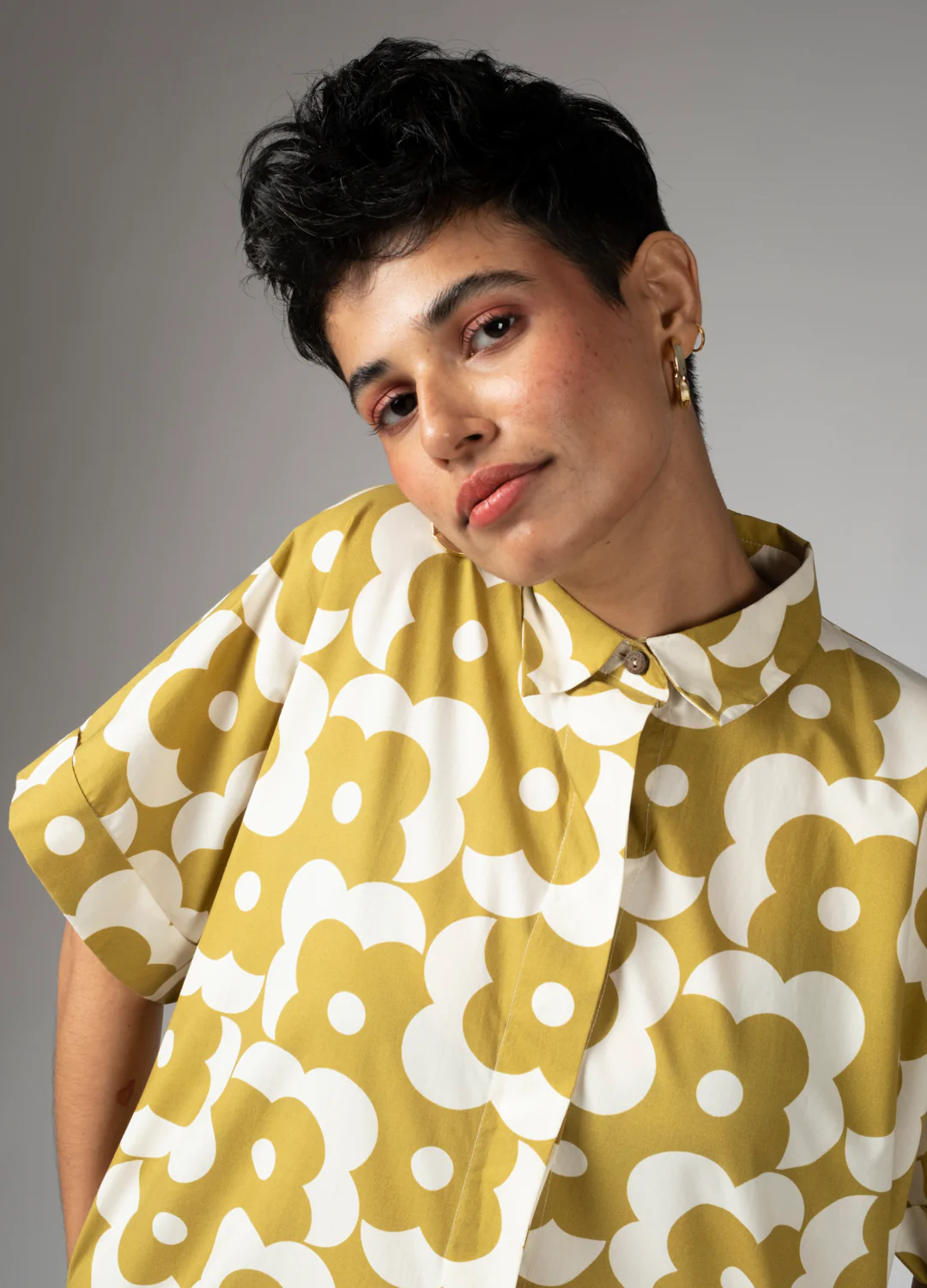 Avocado Floral Shirt Dress