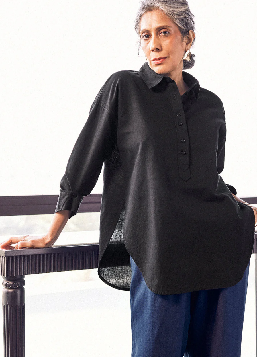 Nutan Linen Shirt In Coal